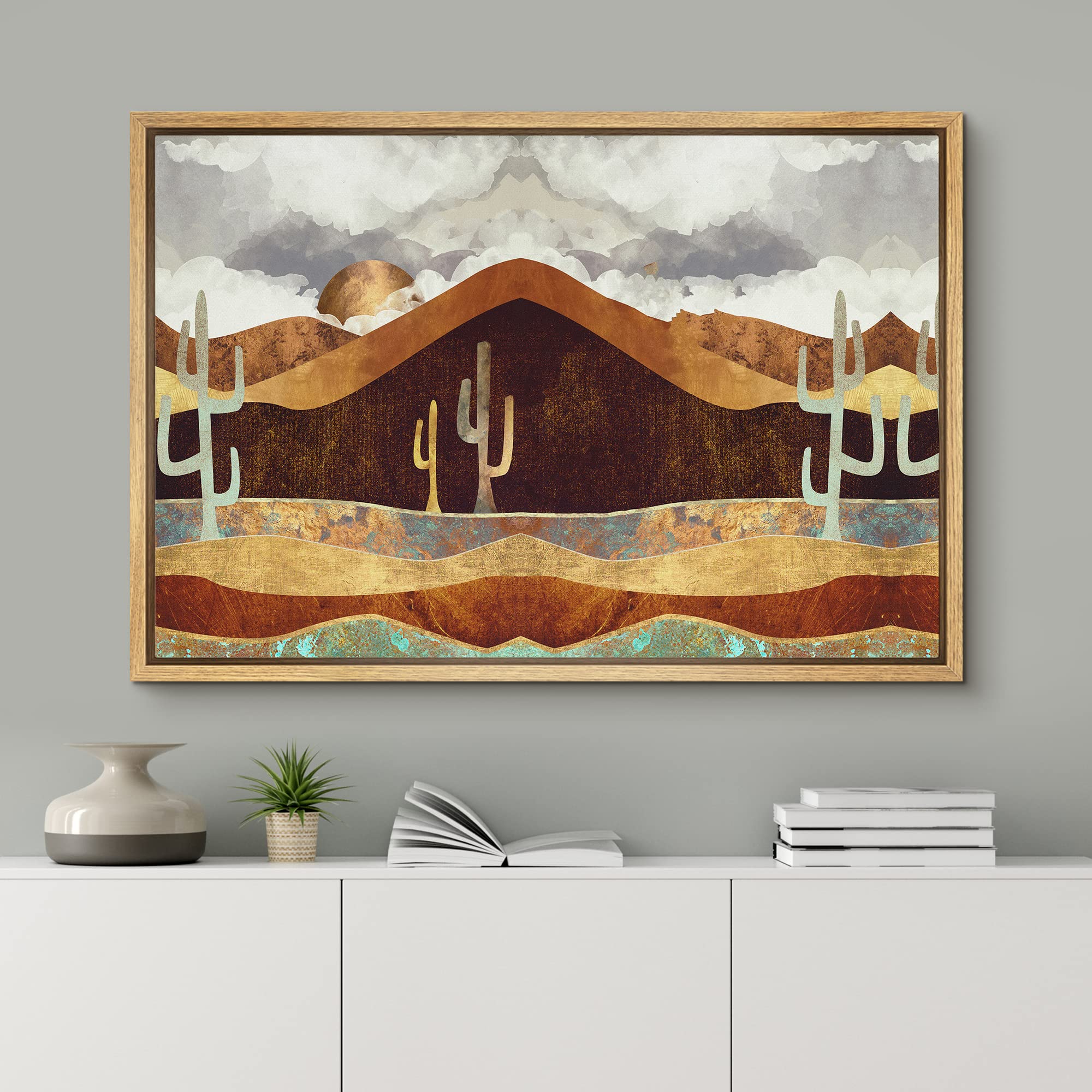 Signford Framed Canvas Home Artwork Decoration Abstract Mountain Nature Scenery Canvas Wall Art For Living Room, Bedroom - 24X36