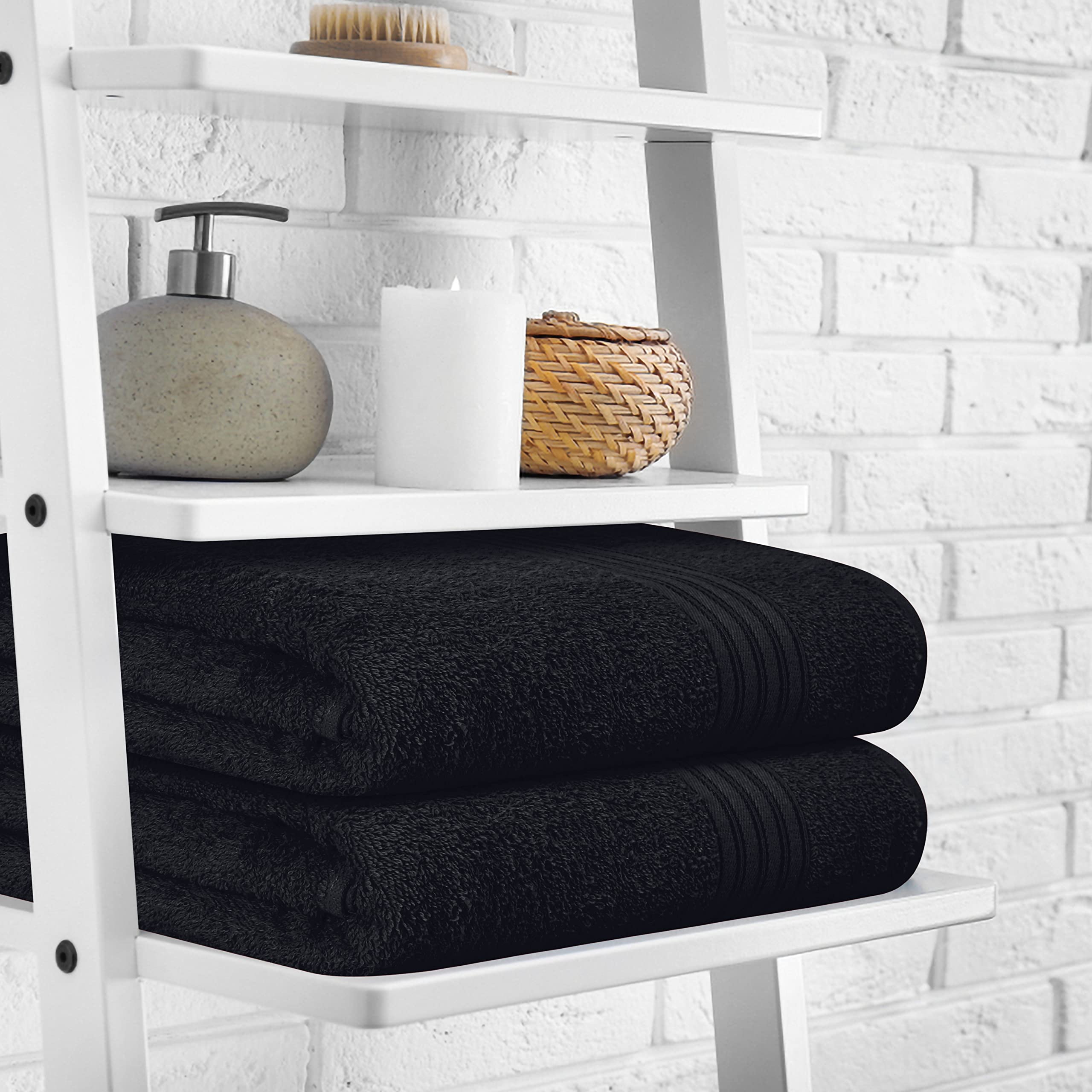 Boutiquo 100% Cotton 2 Pack Bath Towel Set 28X55 Inches, Eco-Friendly Large Bath Towels,Compact Quickdry Lightweight Soft & High