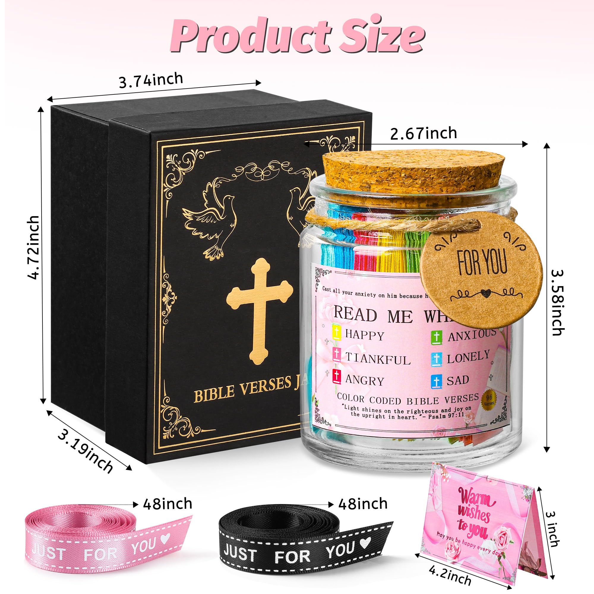 Bible Verse Jar, Bible Jar for Emotions and Feelings,Christian Gifts for Women Man,Birthday, Graduation,Christmas,Mother s Day