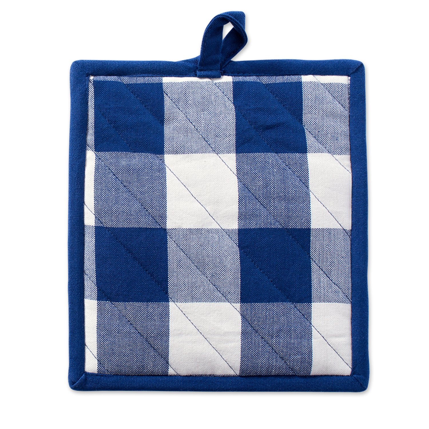 Dii Buffalo Check Kitchen Collection, Classic Farmhouse Kitchen Set, Potholder, Navy & Cream, 2 Piece