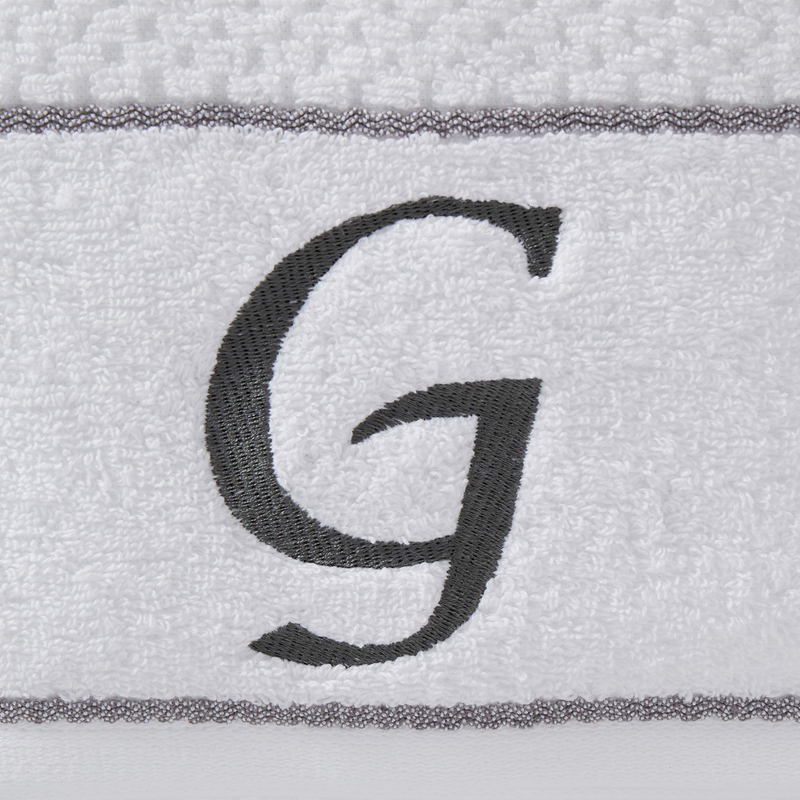 SKL Home by Saturday Knight Ltd. Monogram ''G'' Bath and Hand Towel Set  White  4-pack