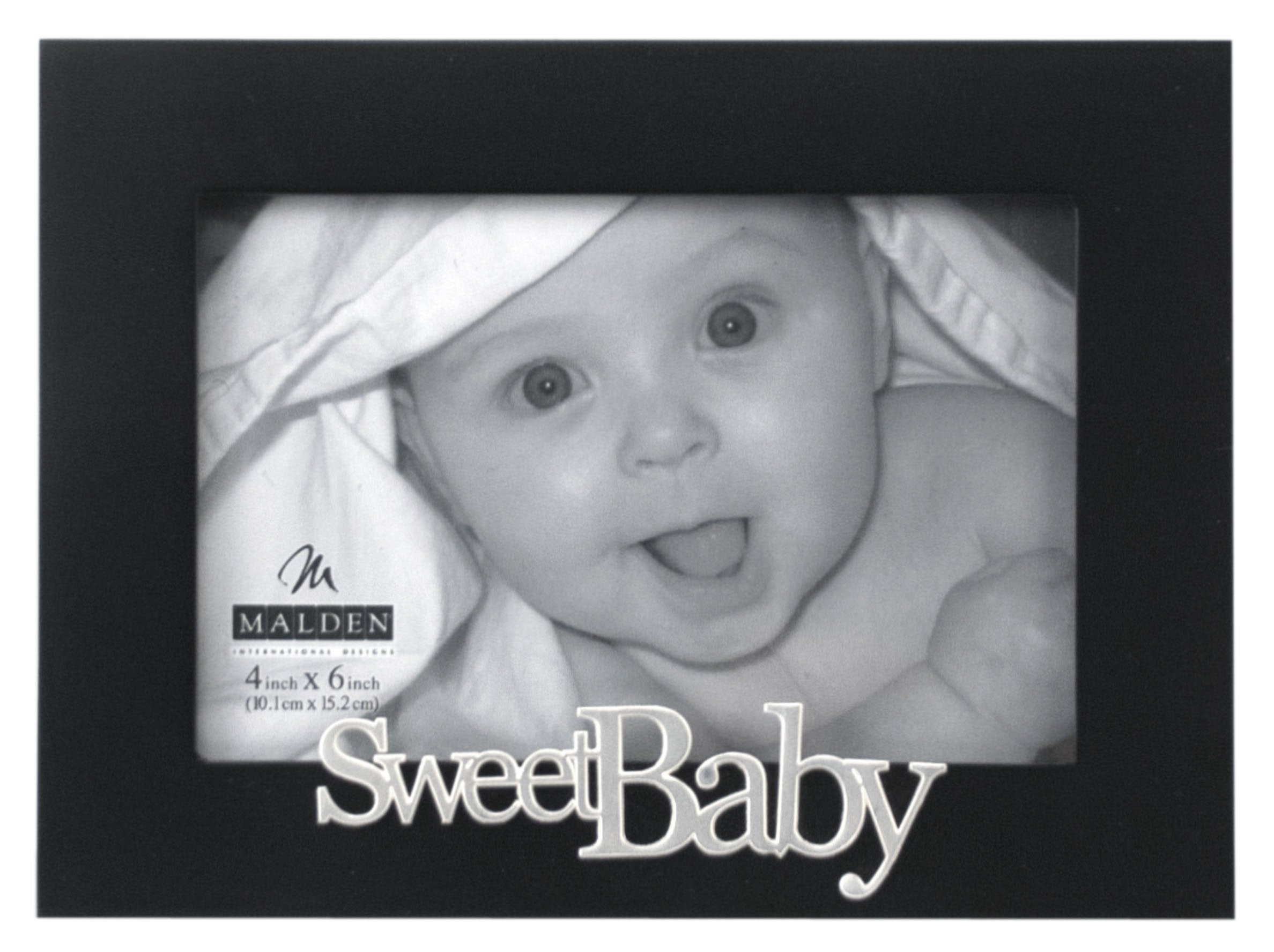 Malden International Designs Expressions Sweet Baby Black Wood Picture Frame, 4x6, Black