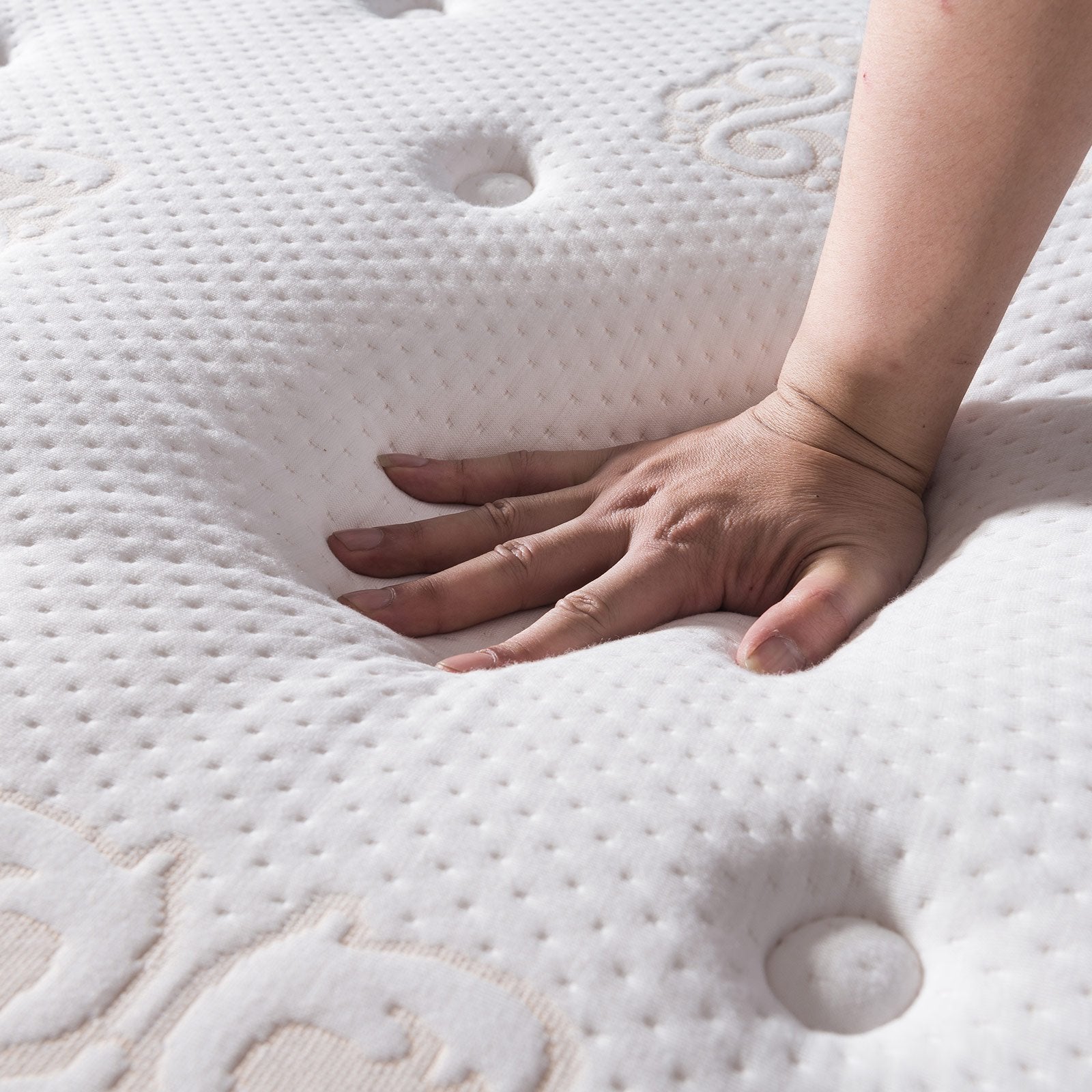 Jacia House Full Mattress 11.4 Inch Memory Foam Innerspring Independently Encased Coil Hybrid Mattress - Pillow Top Mattress - B