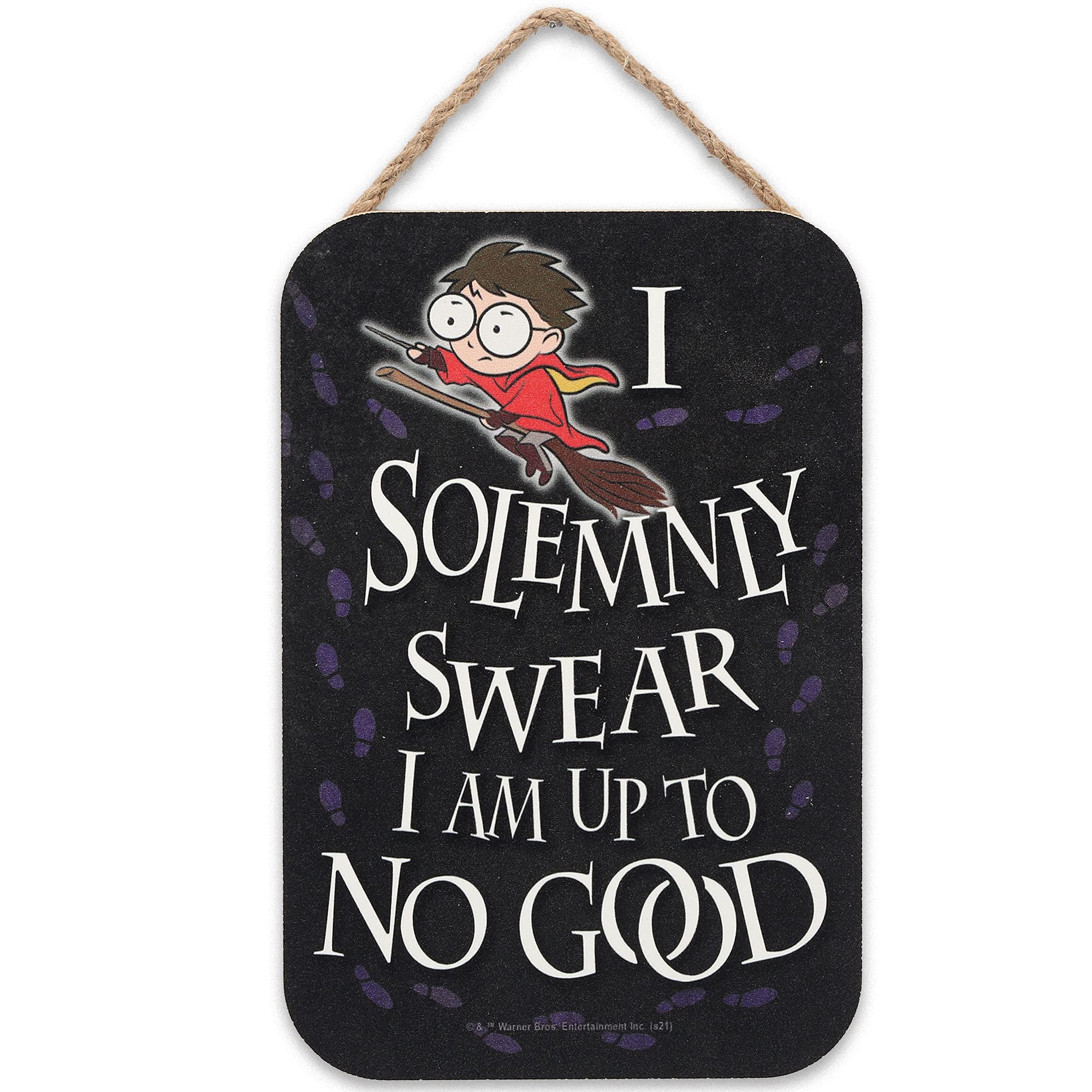Harry Potter Hanging Sign - I Solemnly Swear I Am Up To No Good Wall Decor for Bedroom or Playroom