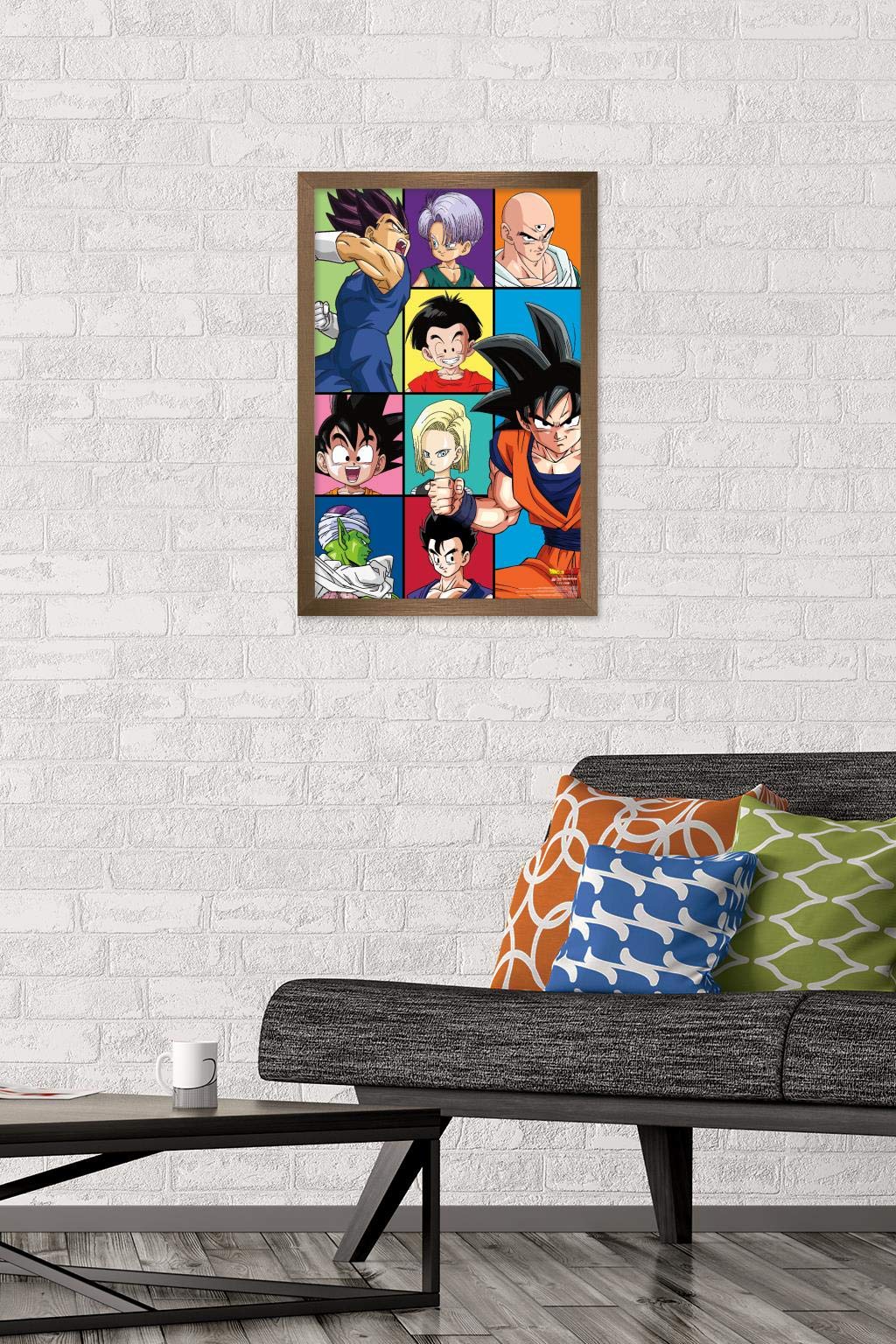 Trends International Dragon Ball Z - Grid Wall Poster, 14.725'' X 22.375'', Bronze Framed Version