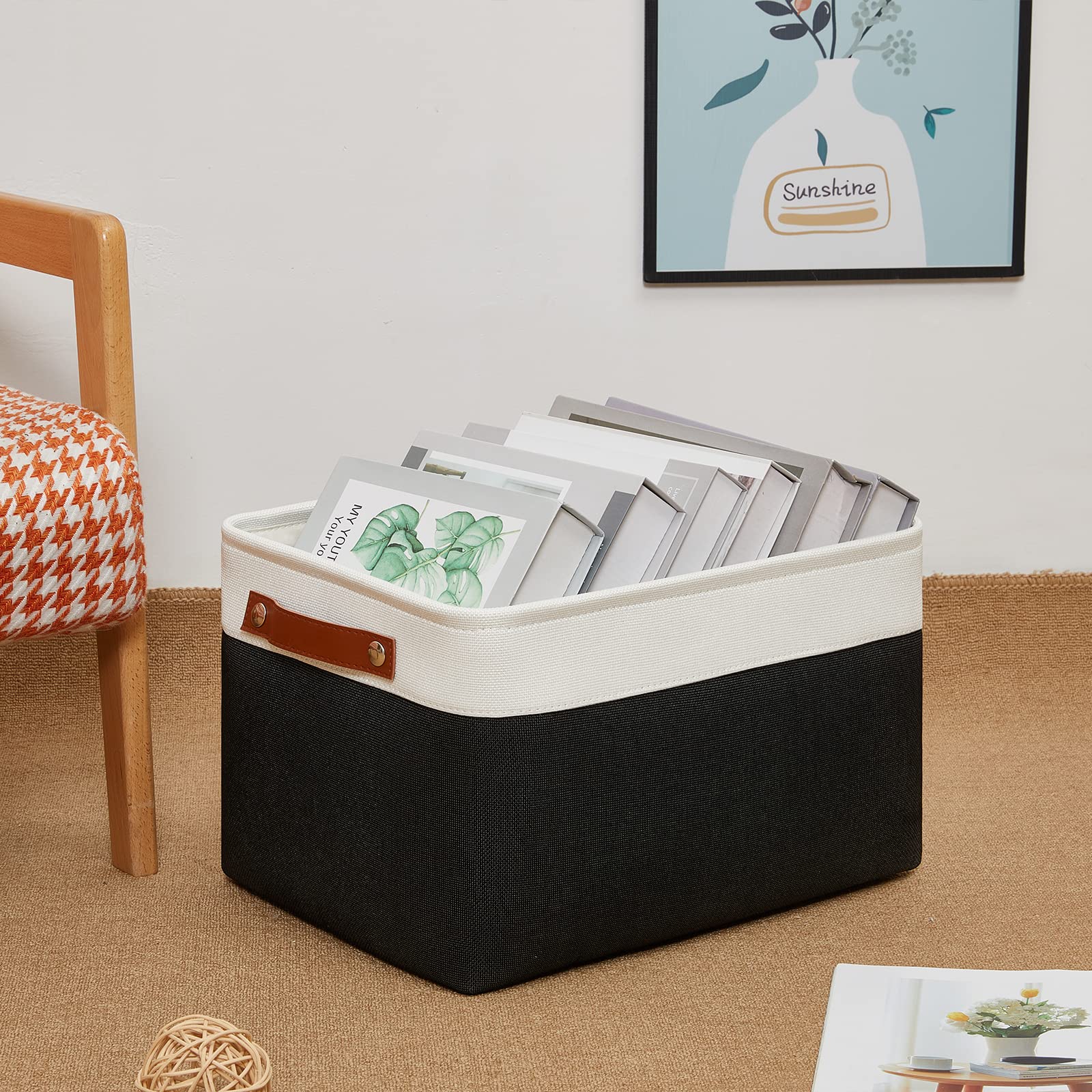 Dullemelo Linen Closet Organizer And Storage Basket For Office, Bedroom, Cloth, Baskets For Organizing And Storage With Handles