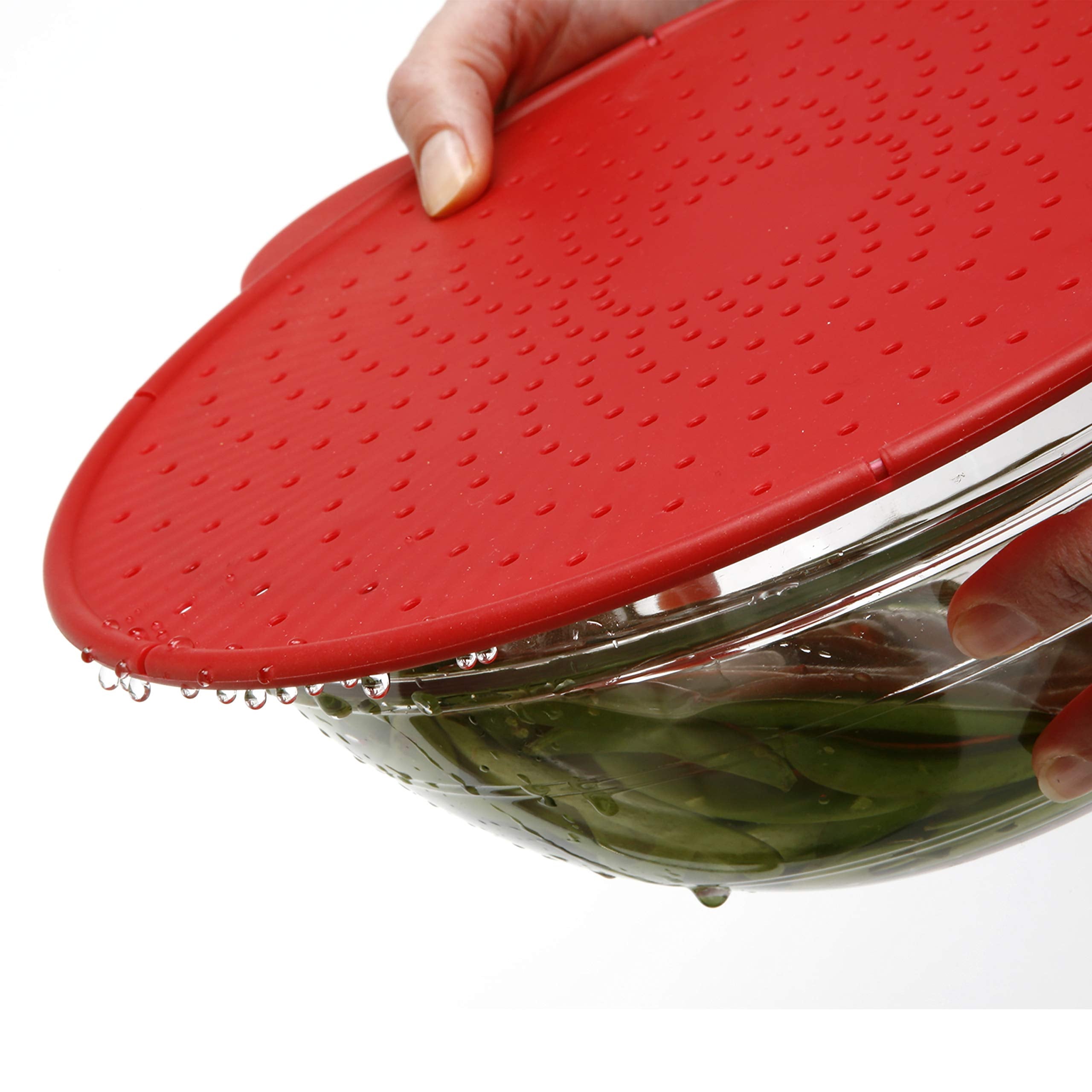 Norpro 12.5 Inch Silicone Splatter Screen, 12-1/2-Inch, Red