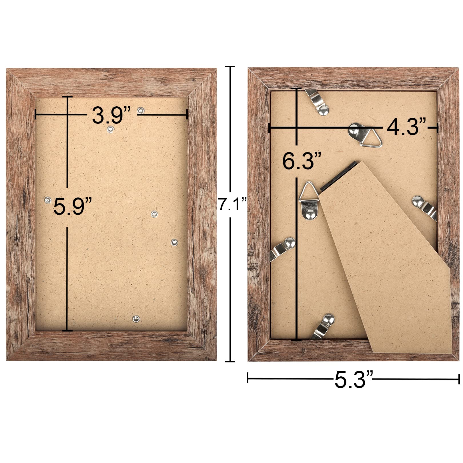TOFOREVO 4x6 Picture Frames Set of 6 Rustic Wood Grain Photo Frame for Gallery Wall Mounting or Tabletop Display