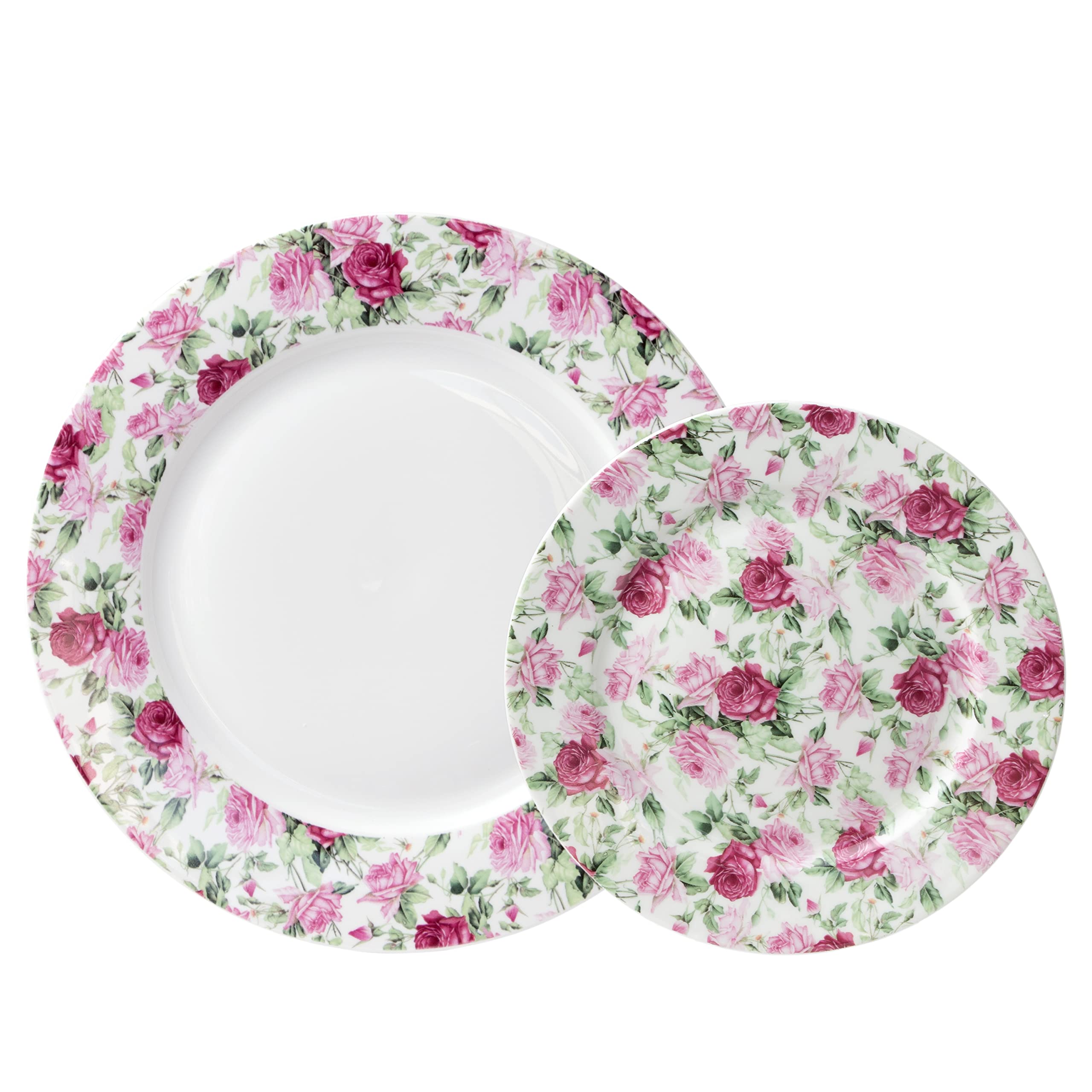Gracie China Summer Rose Chintz All Over Dessert/Salad Plates, Set Of 4 (8-Inch)