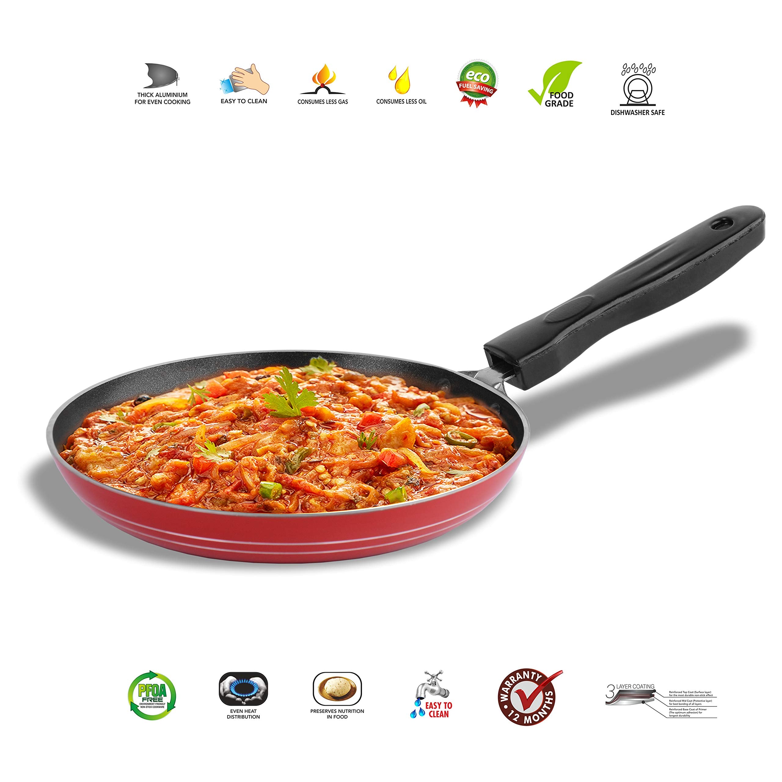 Sumeet 2.6Mm Non Stick Tapper Pan - 20Cm Dia