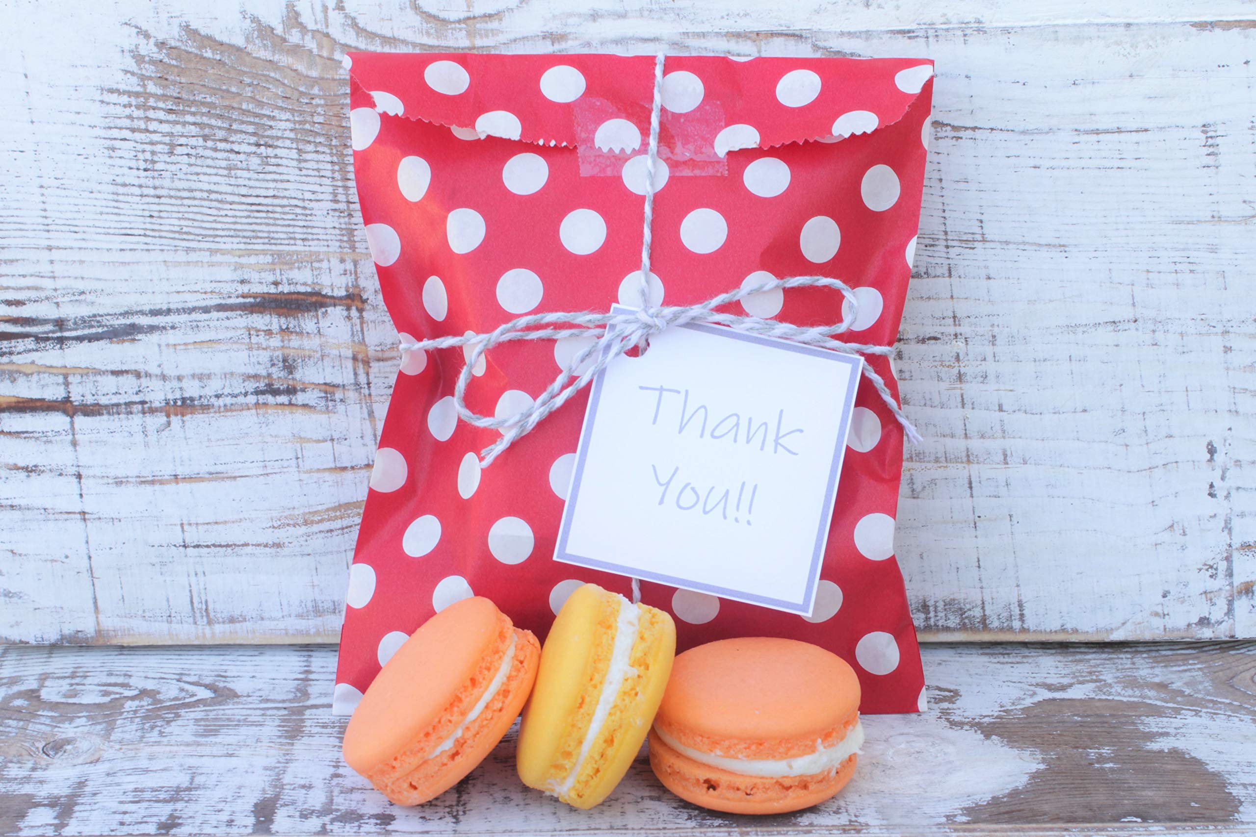 Food With Fashion Red Polka Dot Party Favor Bag (25 Pack) - Party Favor Bag, Goodie Treat Sacks For Weddings & Birthdays, Paper