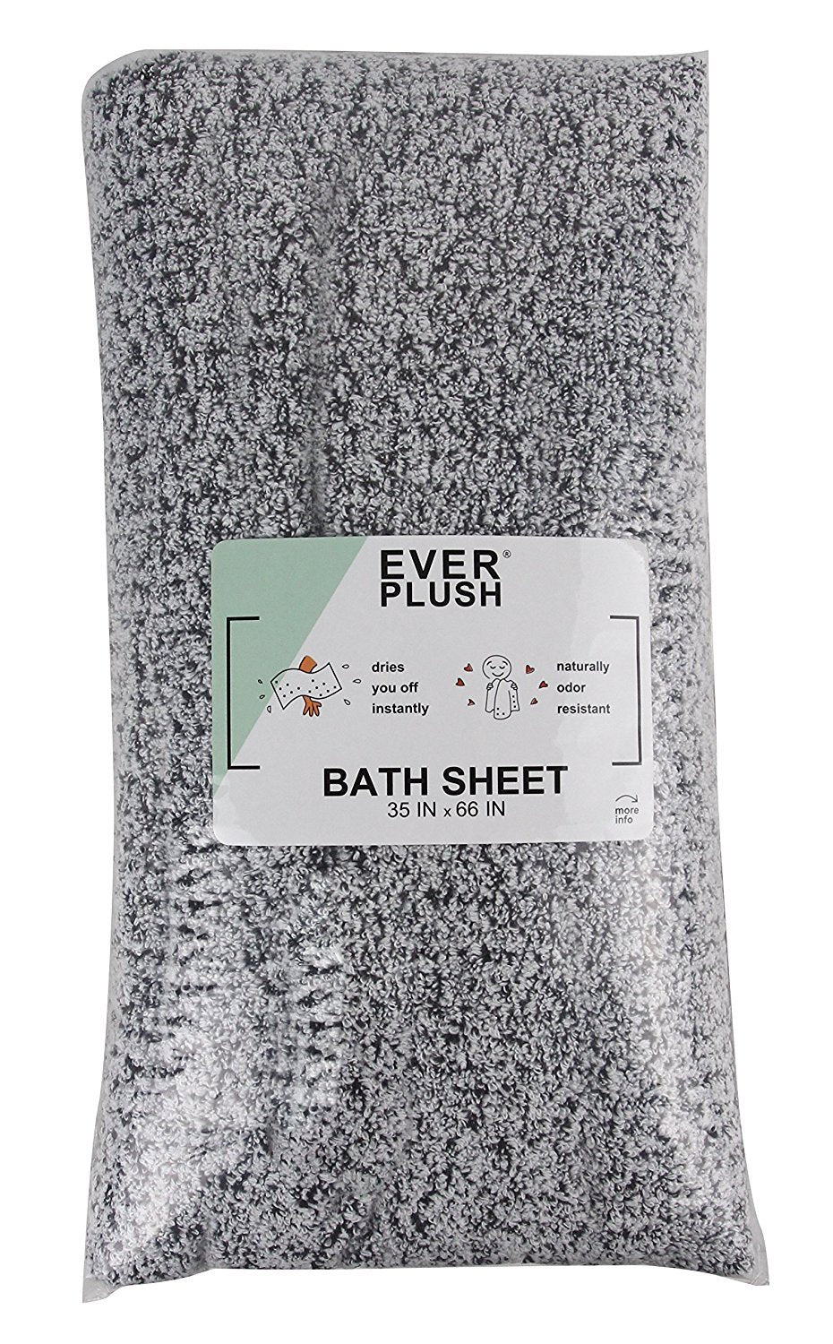 Everplush Diamond Jacquard Bath Sheet  35'' x 66''  Gray
