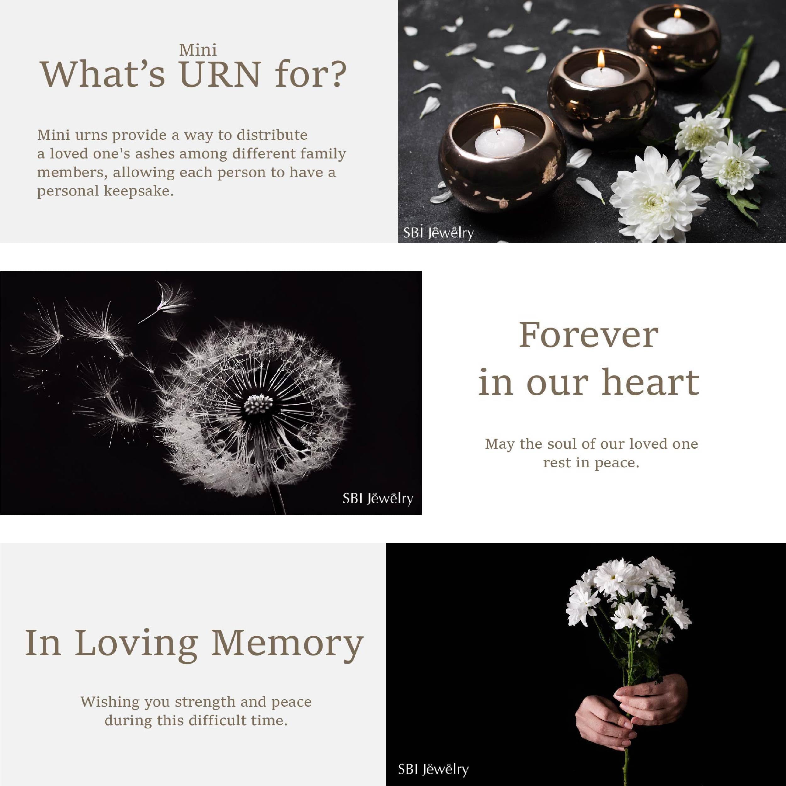 SBI Jewelry Sunflower Garden Small Urns for Human Ashes for Auntie Uncle Family Friend Mom Dad Stepmom Stepdad Cremation Keepsak