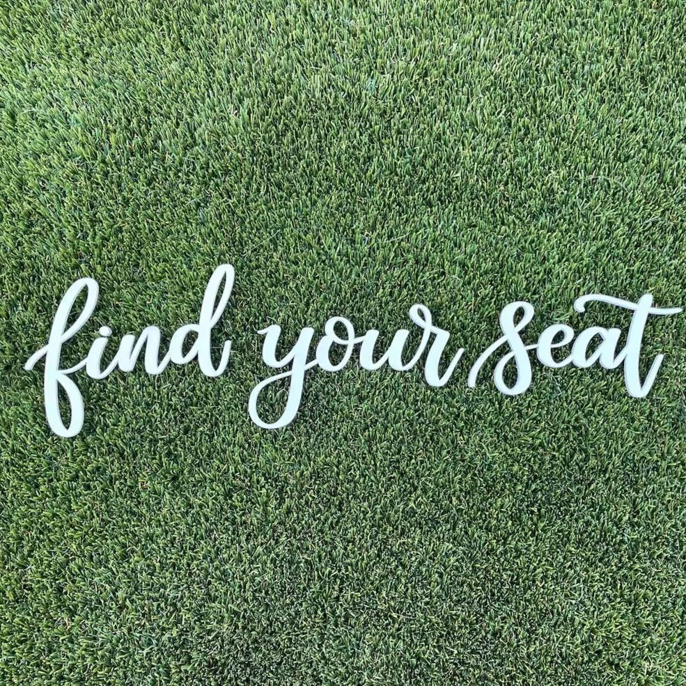 Wooden Find Your Seat Sign for Backdrop, Rustic Wedding Wall D  cor for Engagement Birthday Anniversary Banquet Seating Chart