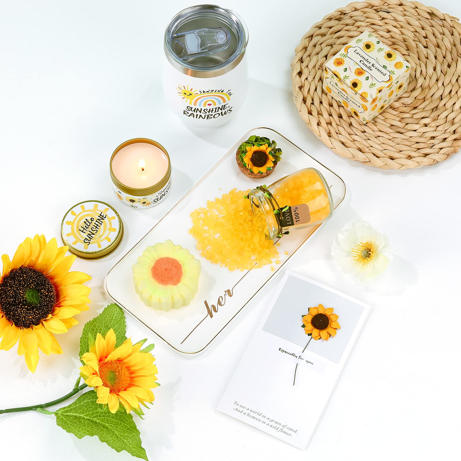 Sending Sunshine Gift, Sunflower Gifts For Women, Care Package, Birthday Gifts Box, Get Well Soon Gifts Basket Thinking Of You G