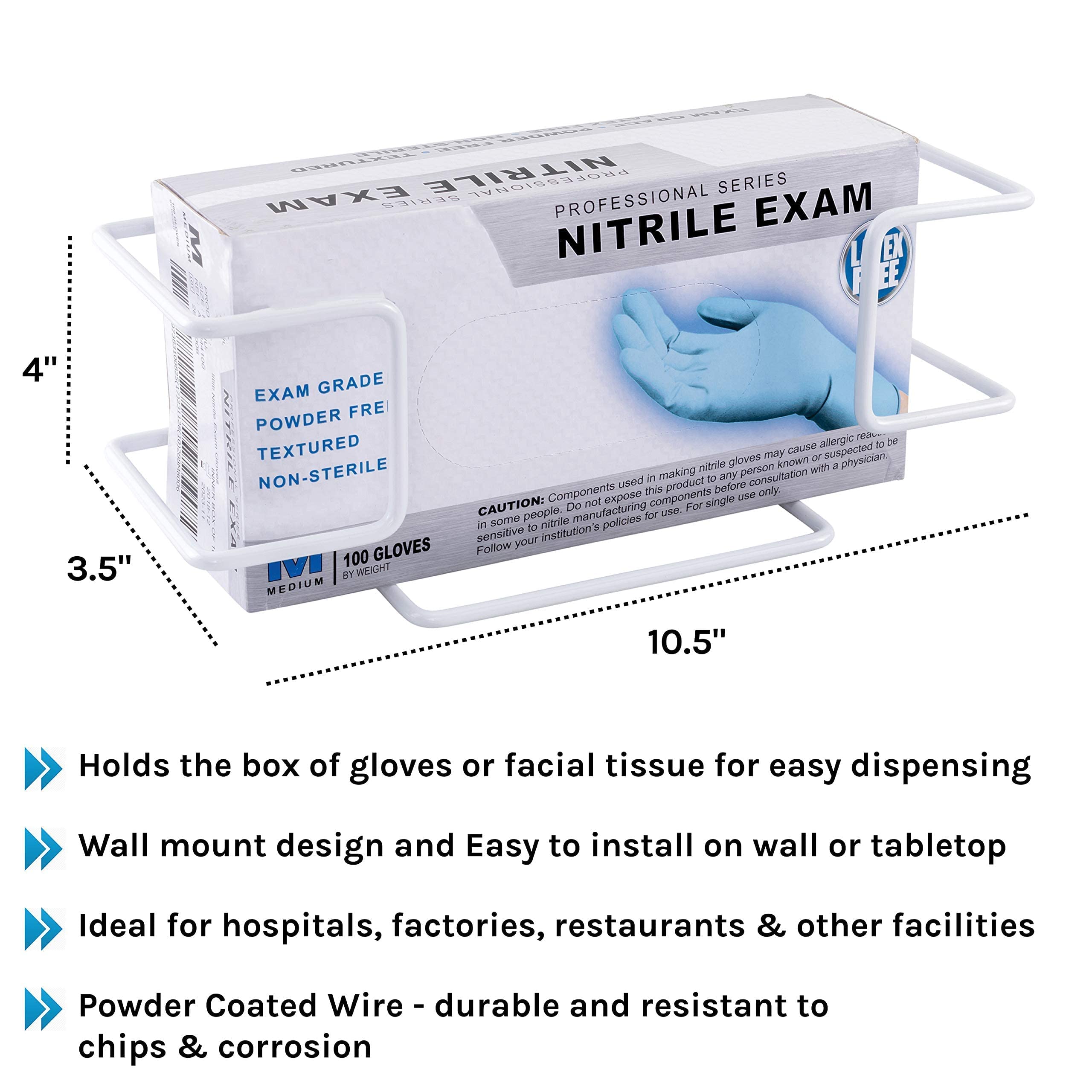Painistic Safety Supply Mart Disposable Glove And Facial Tissue Wire Rack- Box Holder, Dispenser, Wall Mount Design With Mountin