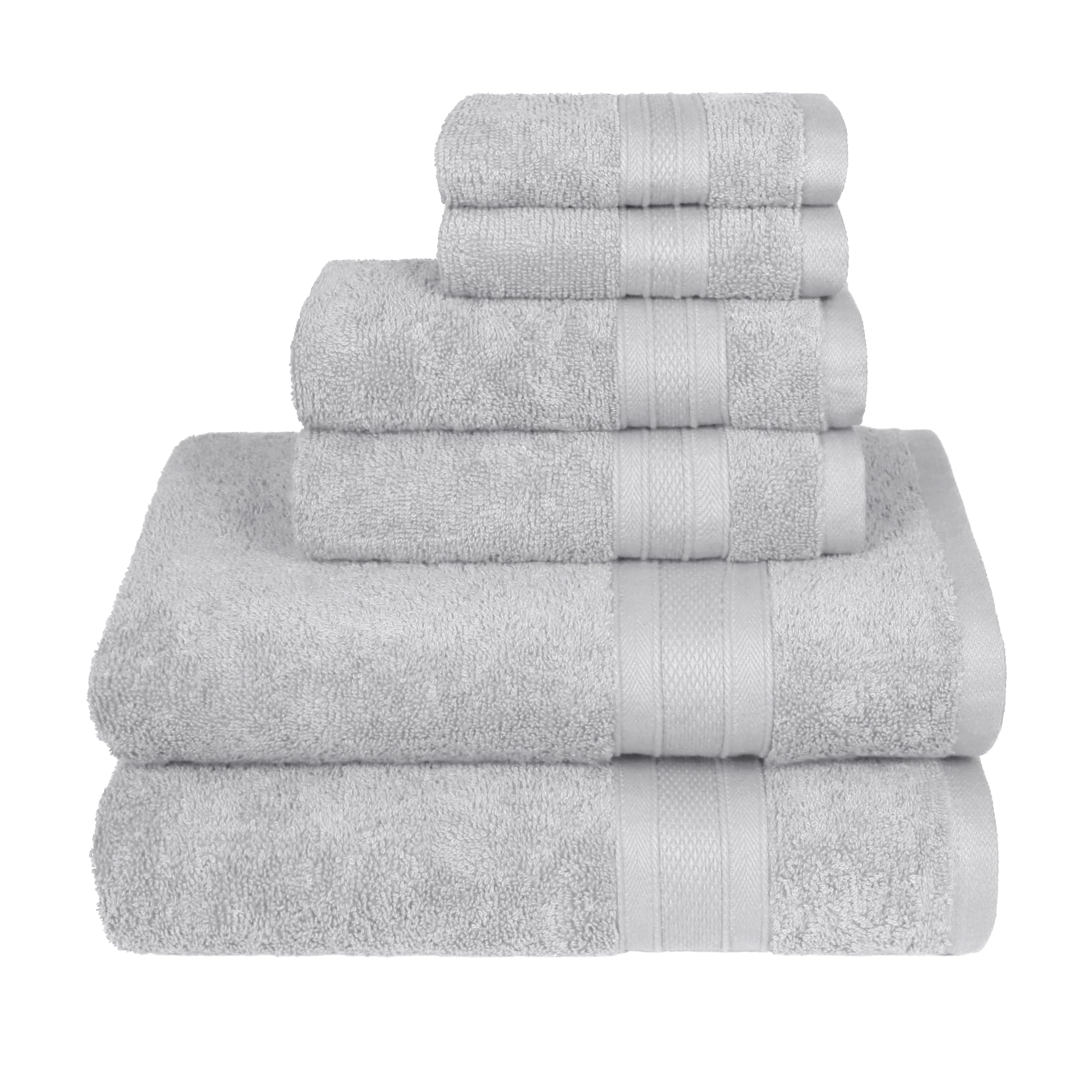 Trident Soft Comfort Air Rich Towels For Bath, 100% Cotton Towel, Super Soft, Highly Absorbent, 6 Pieces Towel Set, 500 Gsm - Si