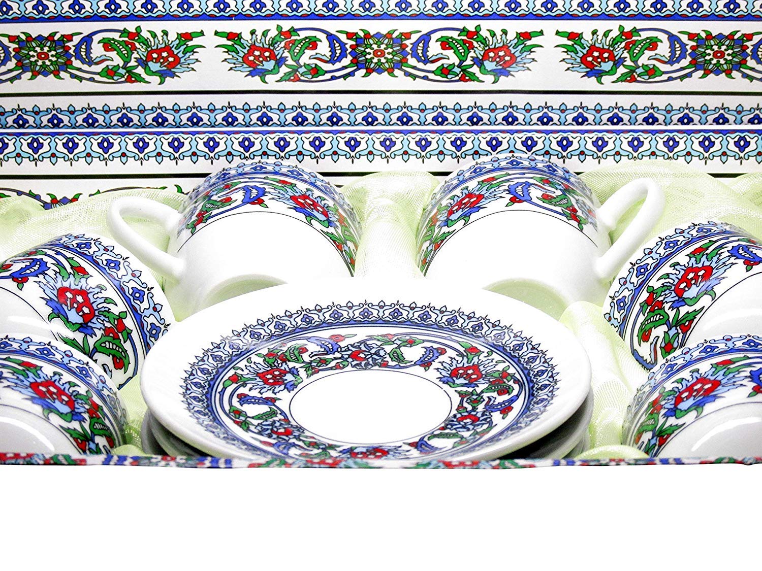Turkish Coffee Cup And Saucer (6 Sets) 12 Pieces