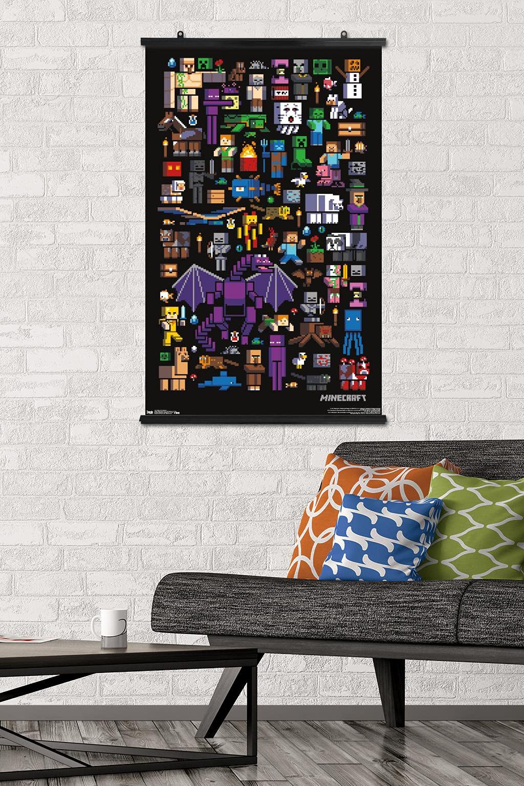 Trends International Minecraft - Mobbery Wall Poster, 22.375'' X 34'', Poster & Clip Bundle