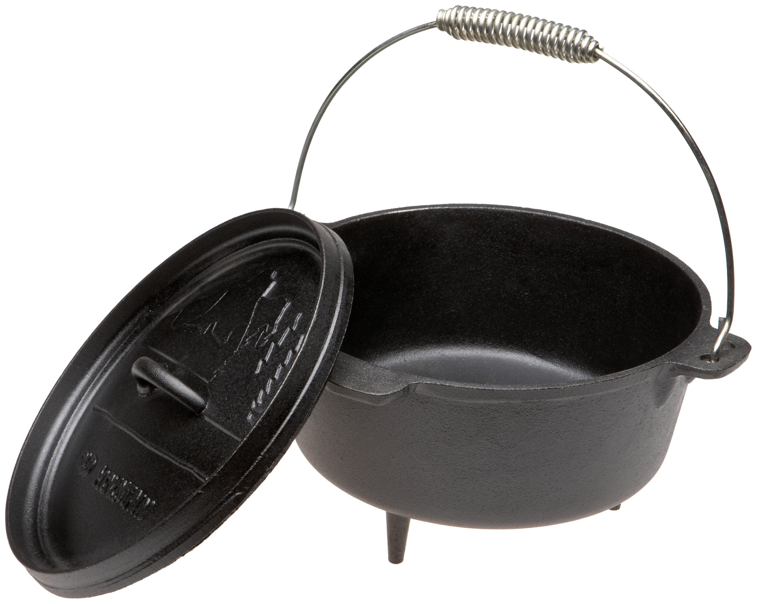 Old Mountain Pre Seasoned 4 Quart Camp Oven With Flanged Lid, Feet And Spiral Bail Handle