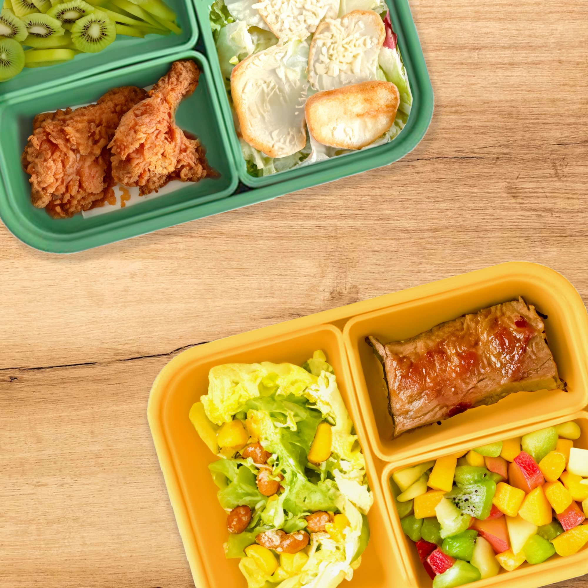 Versatyle Bento Lunch Box With 3 Compartments -For Adults And Kids, Ideal For Meal Prep And Portion Control-Leakproof, Microwave