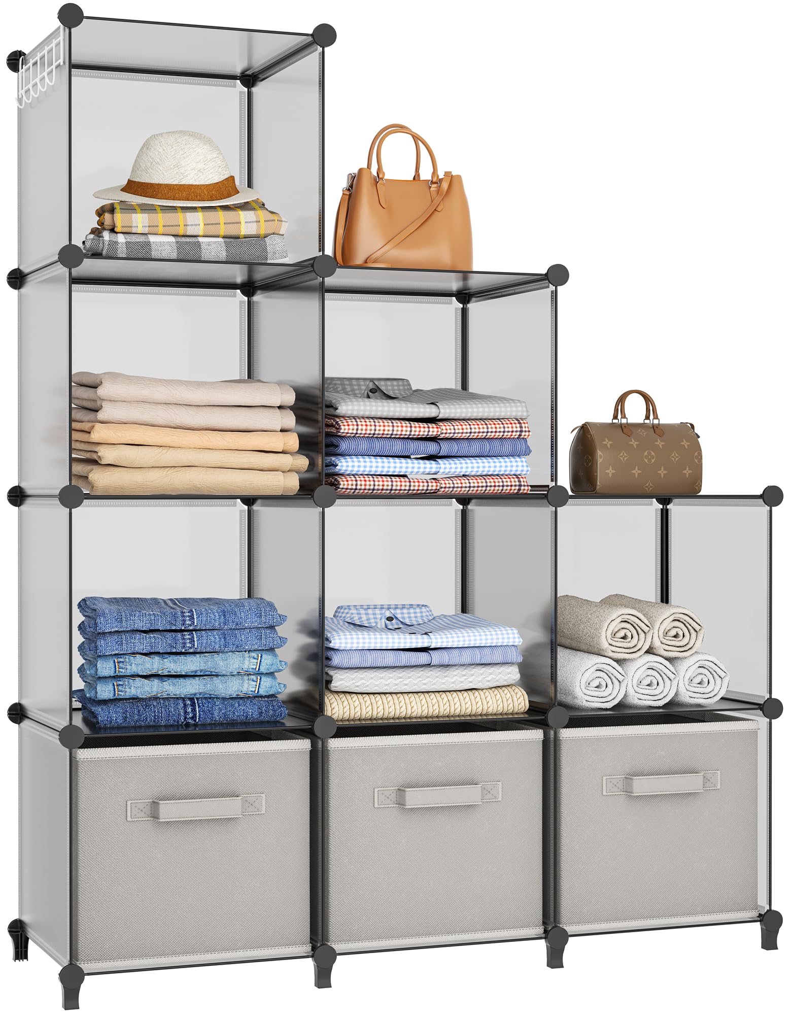 HOMIDEC  9-Cube Closet Organizers  Portable Storage Shelves For Clothes  Garment Racks  Closet  Wardrobe
