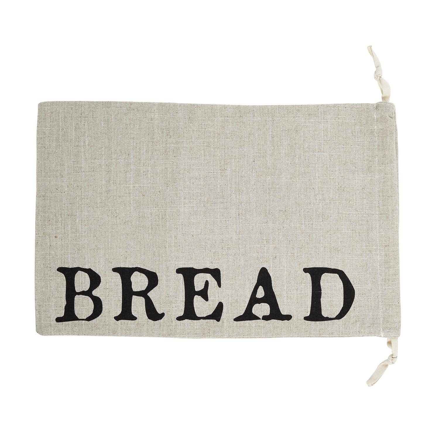Creative Brands Table Sugar Linen Drawstring Bread Bag, 11 X 17-Inches, Large