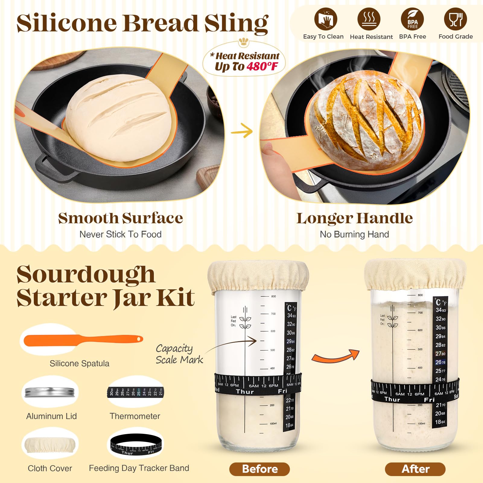 Sourdough Starter Kit, Sourdough Bread Baking Supplies, Bread Proofing Basket, Bread Making Tools, Bread Making Kit, Sourdough P