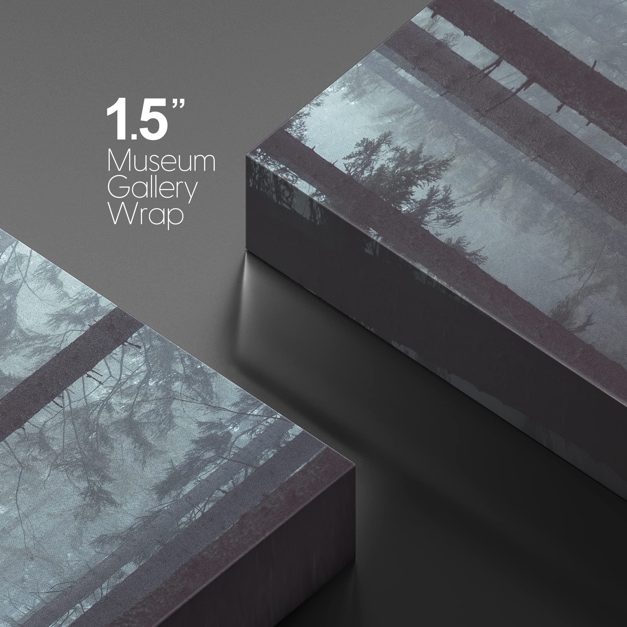 wall26 Canvas Print Wall Art Pine Tree Forest in The Mist Nature Wilderness Photography Modern Art Rustic Scenic Colorful Multicolor for Living Room  Bedroom  Office - 24''x36''