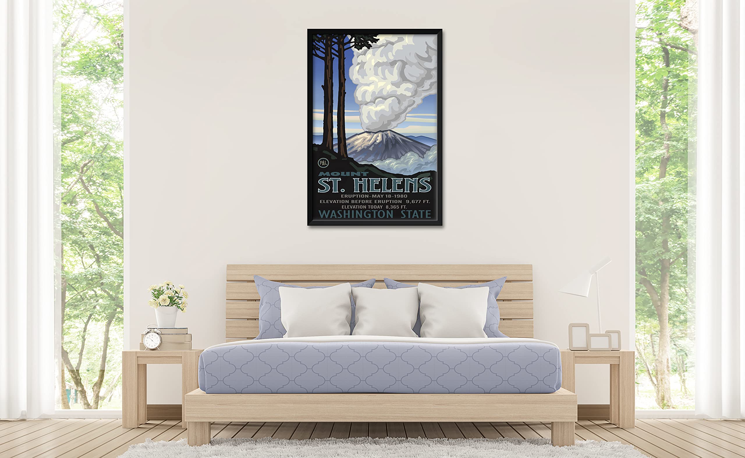 Mount St. Helen'S Washington Eruption Professionally Framed Art Print From Travel Artwork By Artist Paul A. Lanquist Framed Art