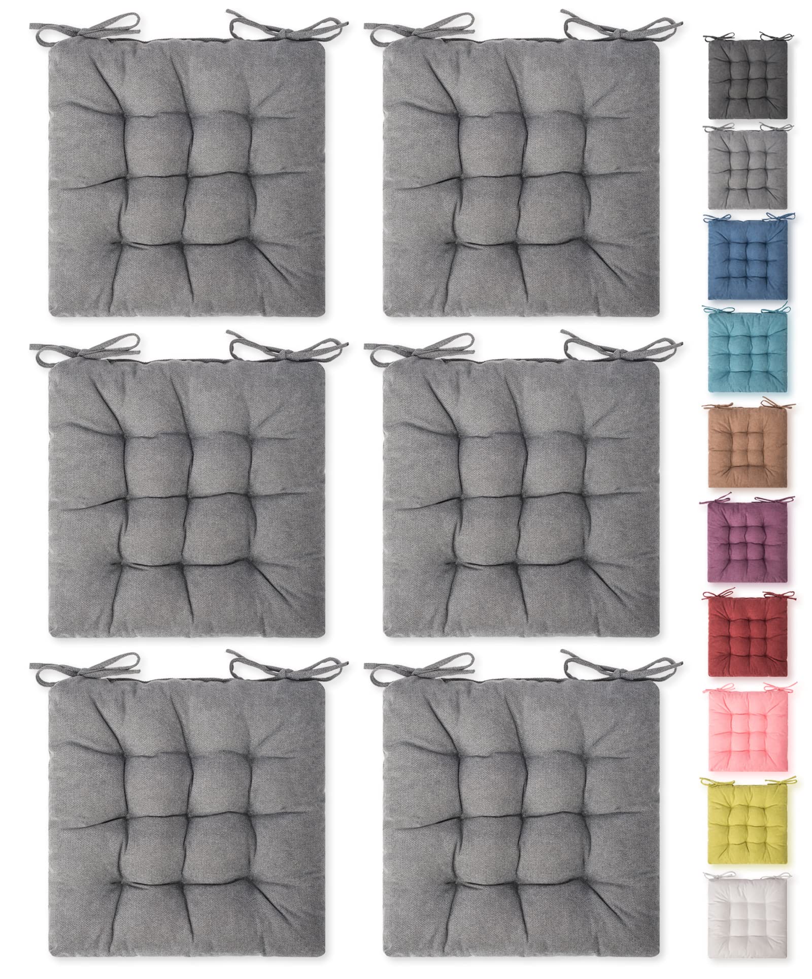 SQUARE MOON 6 Pack Seat Cushion, Chair Cushion, Comfort Chair Pads, Chair Mat for Indoor, Outdoor Dining Chair, Office Chair, De