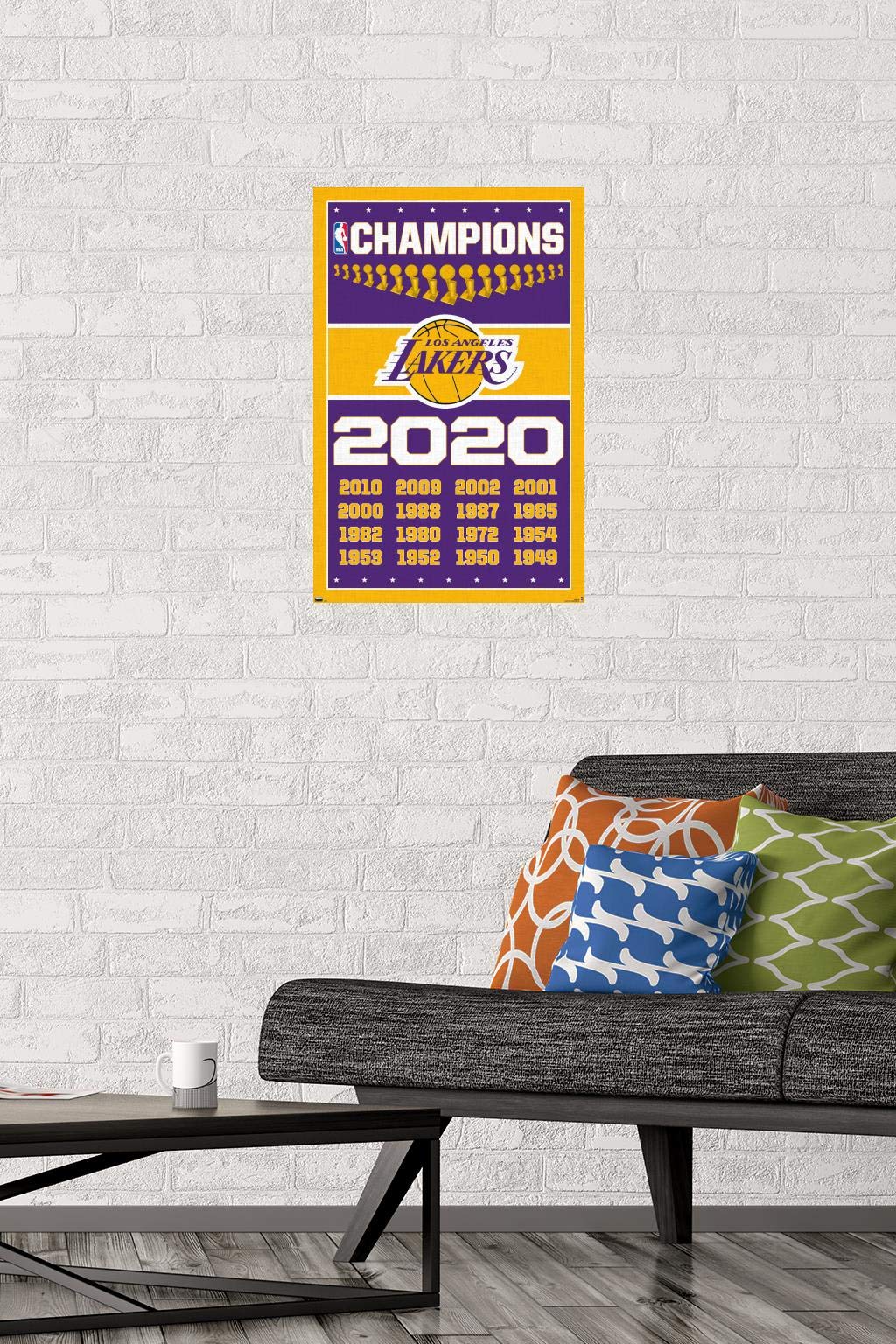 Trends International Nba Los Angeles Lakers - Champions 20 Wall Poster, 14.72'' X 22.37'', Premium Unframed Version