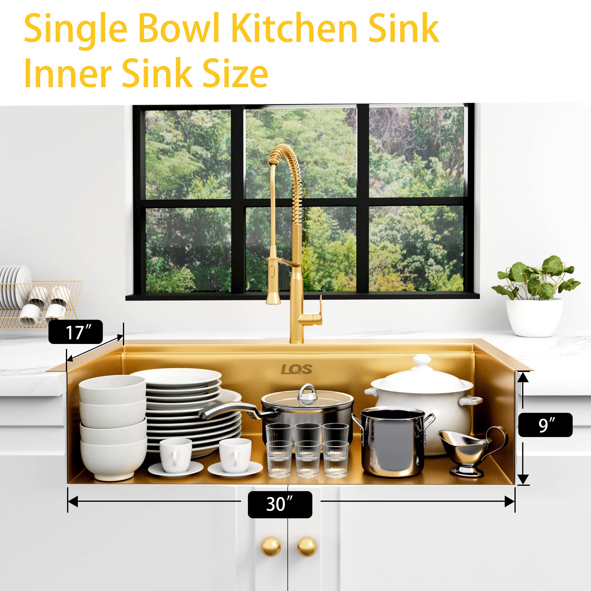 Lqs Kitchen Sinks, Drop In Kitchen Sink, 33    X 22    Workstation Kitchen Sink, Stainless Steel Kitchen Sink, Gold Kitchen Sink