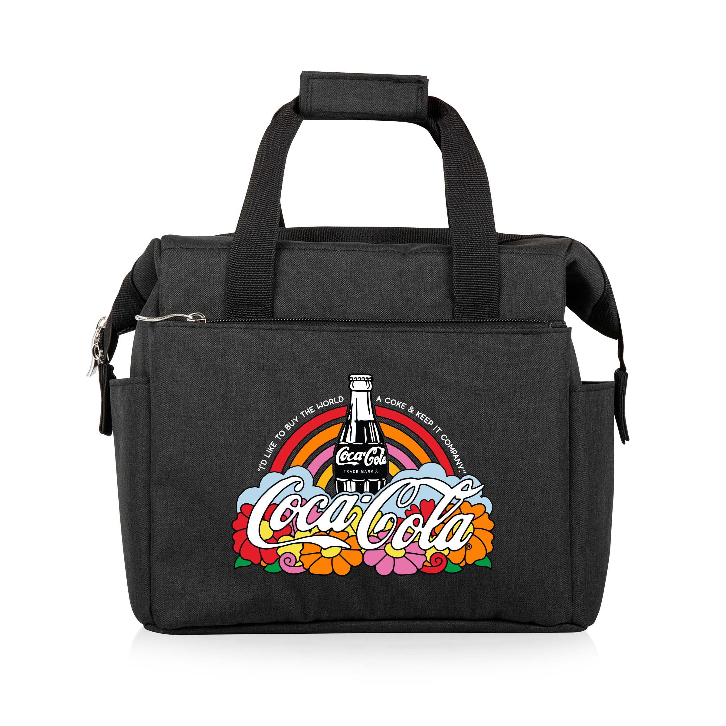 Picnic Time Coca-Cola Unity Buy The World A Coke On The Go Lunch Bag, Soft Cooler Lunch Box, Insulated Lunch Bag, (Black)