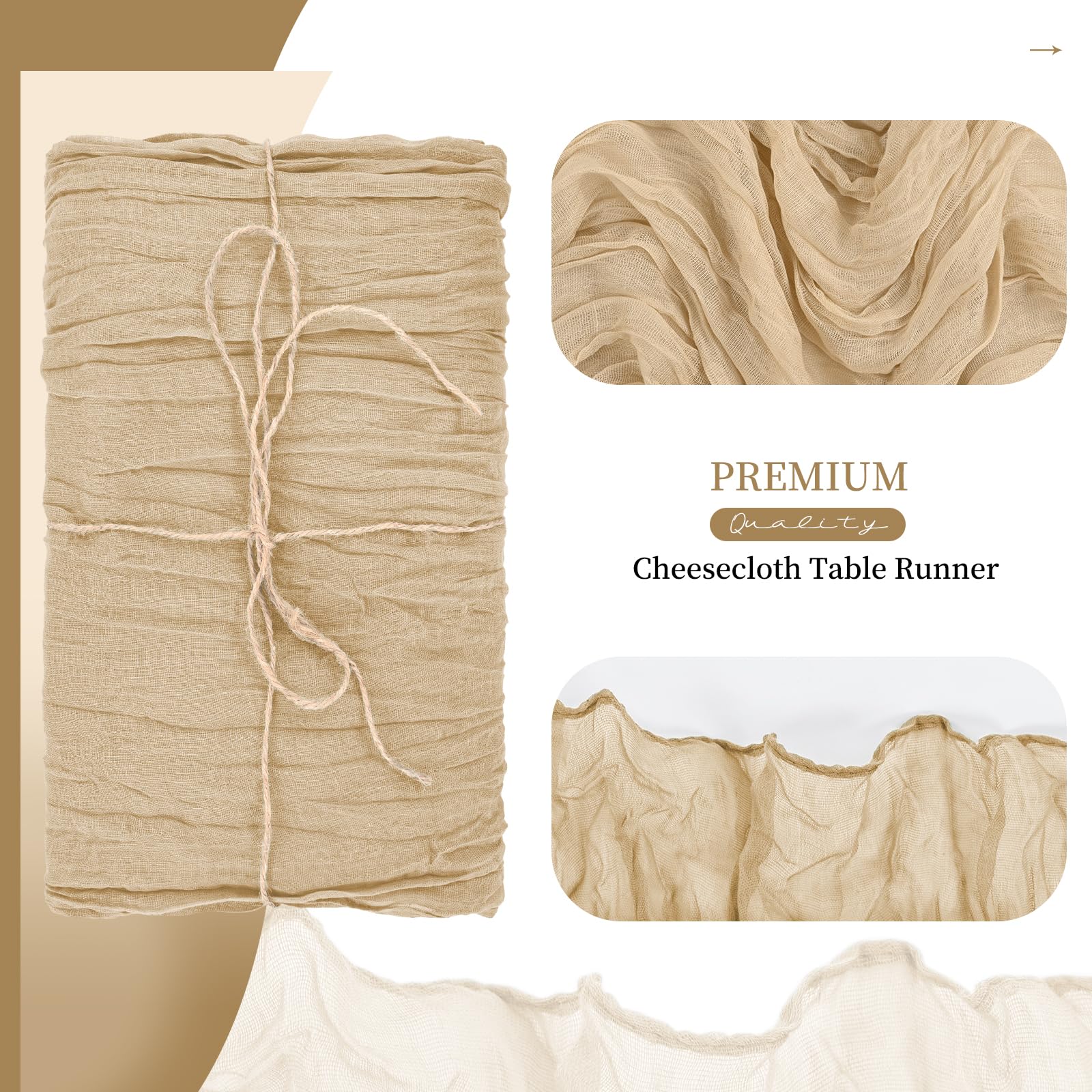 24 Pack Red Cheesecloth Table Runner Gauze Table Runner 10Ft Long Semi-Sheer Table Runner Boho Or Rustic Wedding Table Decor For