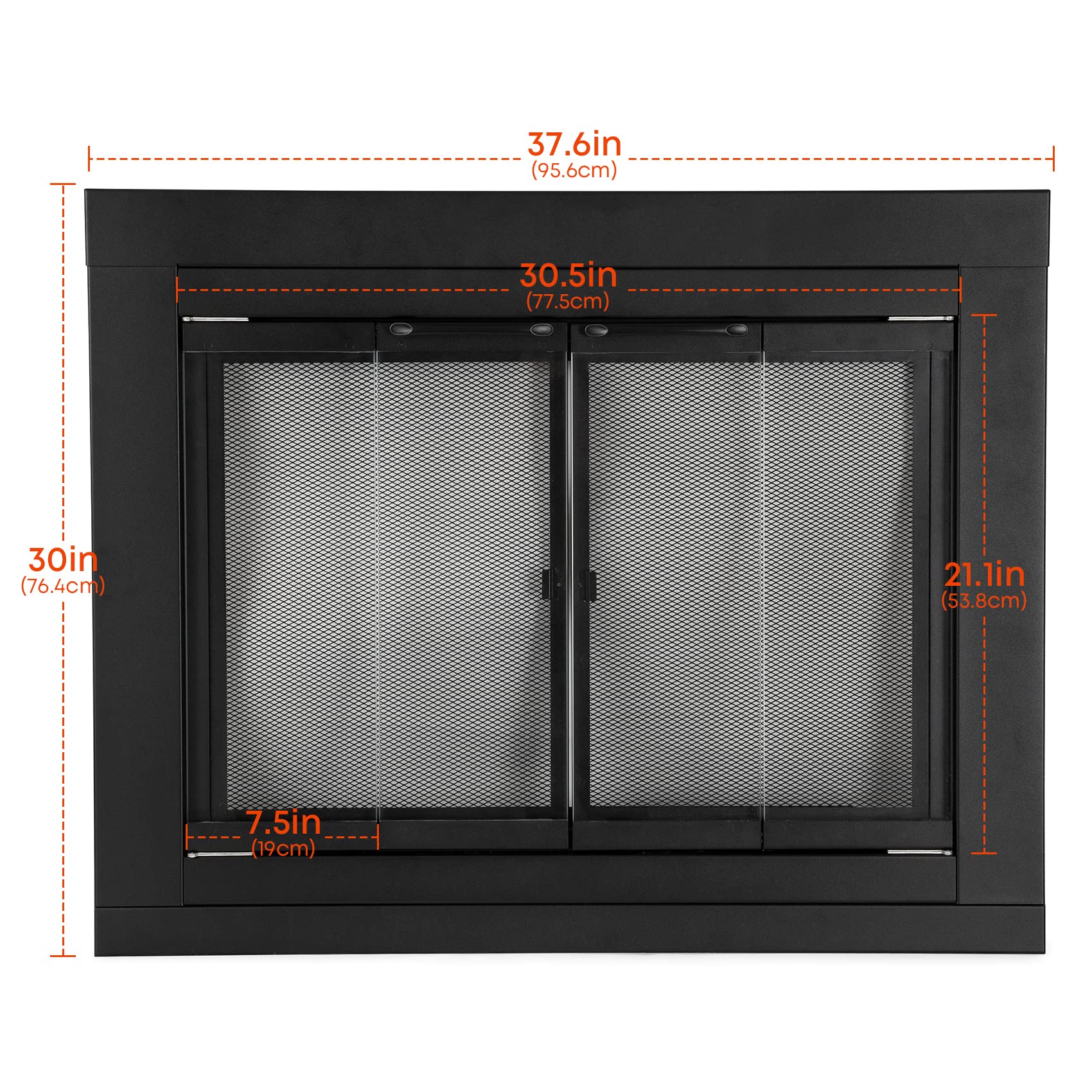 Stanbroil Fireplace Glass Bi-Fold Style Door, Black Finish, Small, Decorative Fireplace Screen Door For Fireplace Accessories