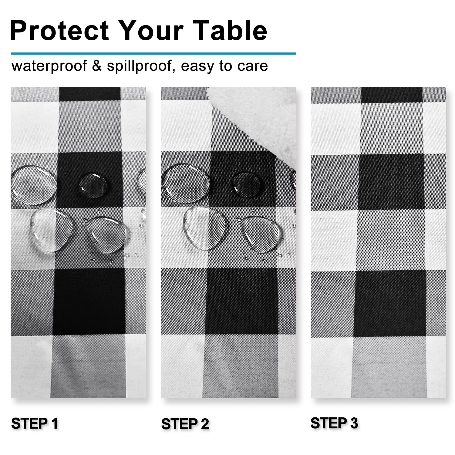 Hiasan 60 X 102 Inch Checkered Tablecloth Rectangle - Stain Resistant, Spillproof And Washable Gingham Table Cloth For Outdoor P