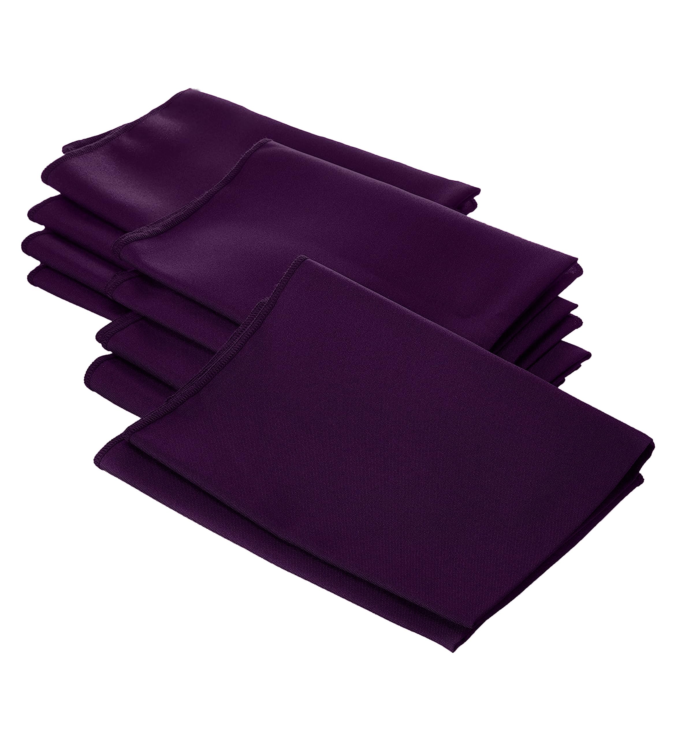 LA Linen Pack-10 Polyester Poplin Napkin 18 by 18-Inch  Eggplant