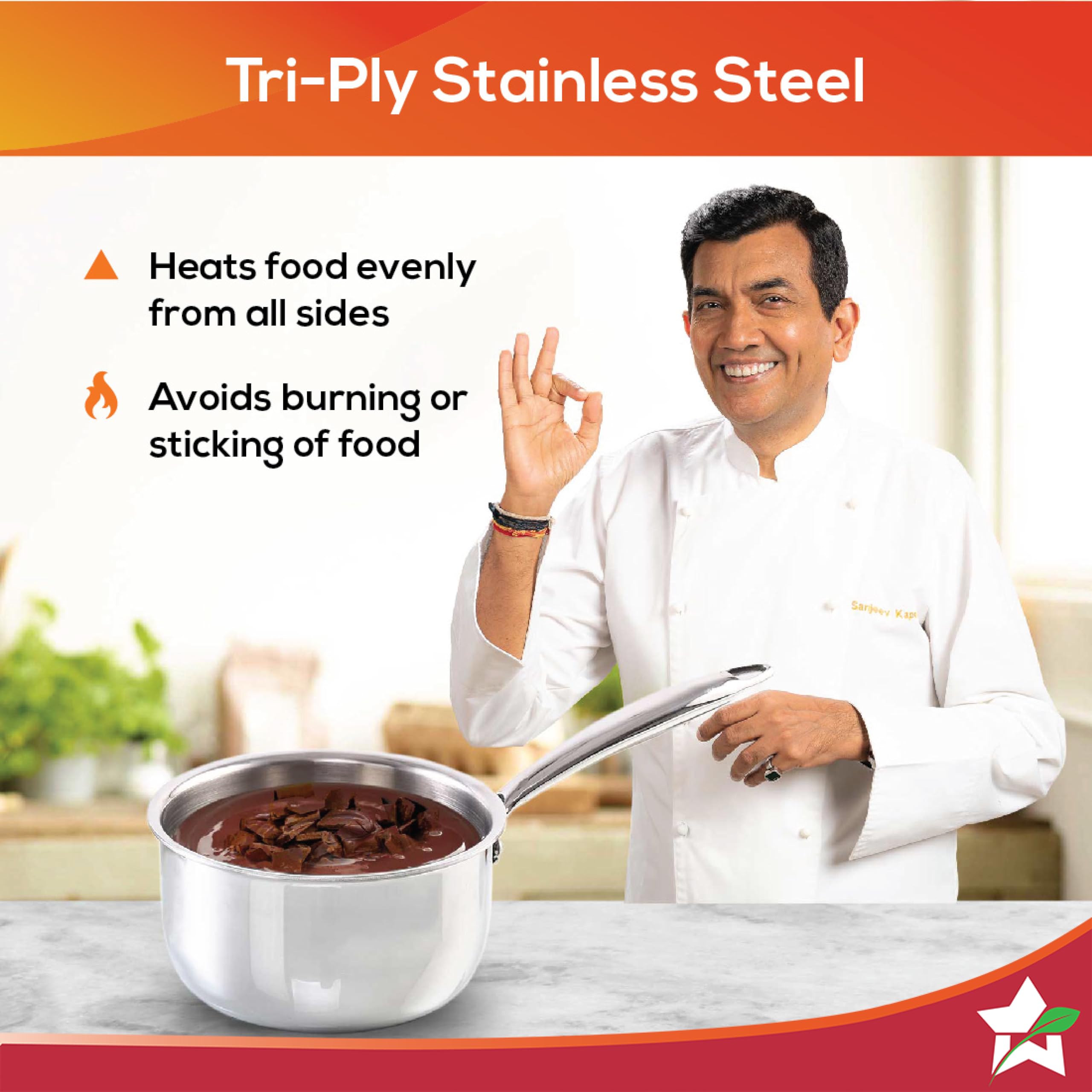 Wonderchef Nigella Tri-Ply Stainless Steel 16 Cm Sauce Pan | 1.5 Liters | 2.6Mm Thickness | Silver |10 Years Warranty