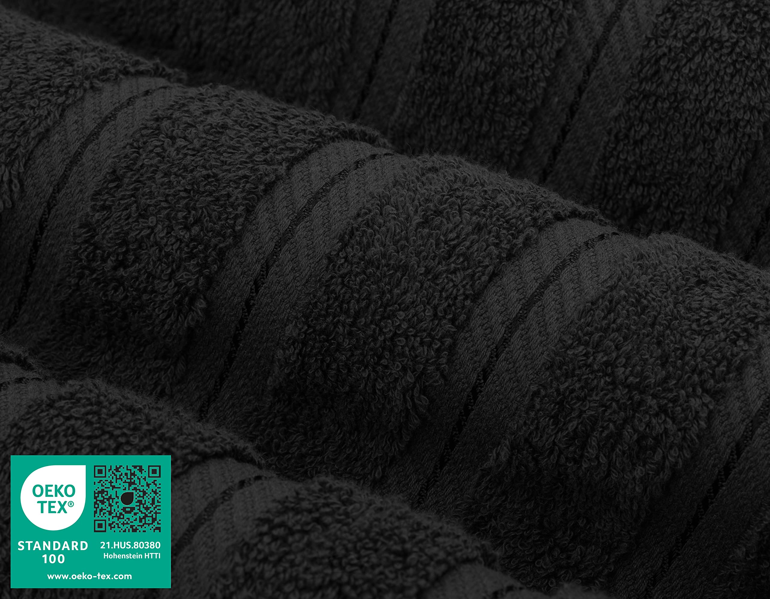 American Soft Linen 3 Piece Towel Sets  1 Bath Towel 1 Hand Towel 1 Washcloth  100% Turkish Cotton Towels for Bathroom  Black Towel Set