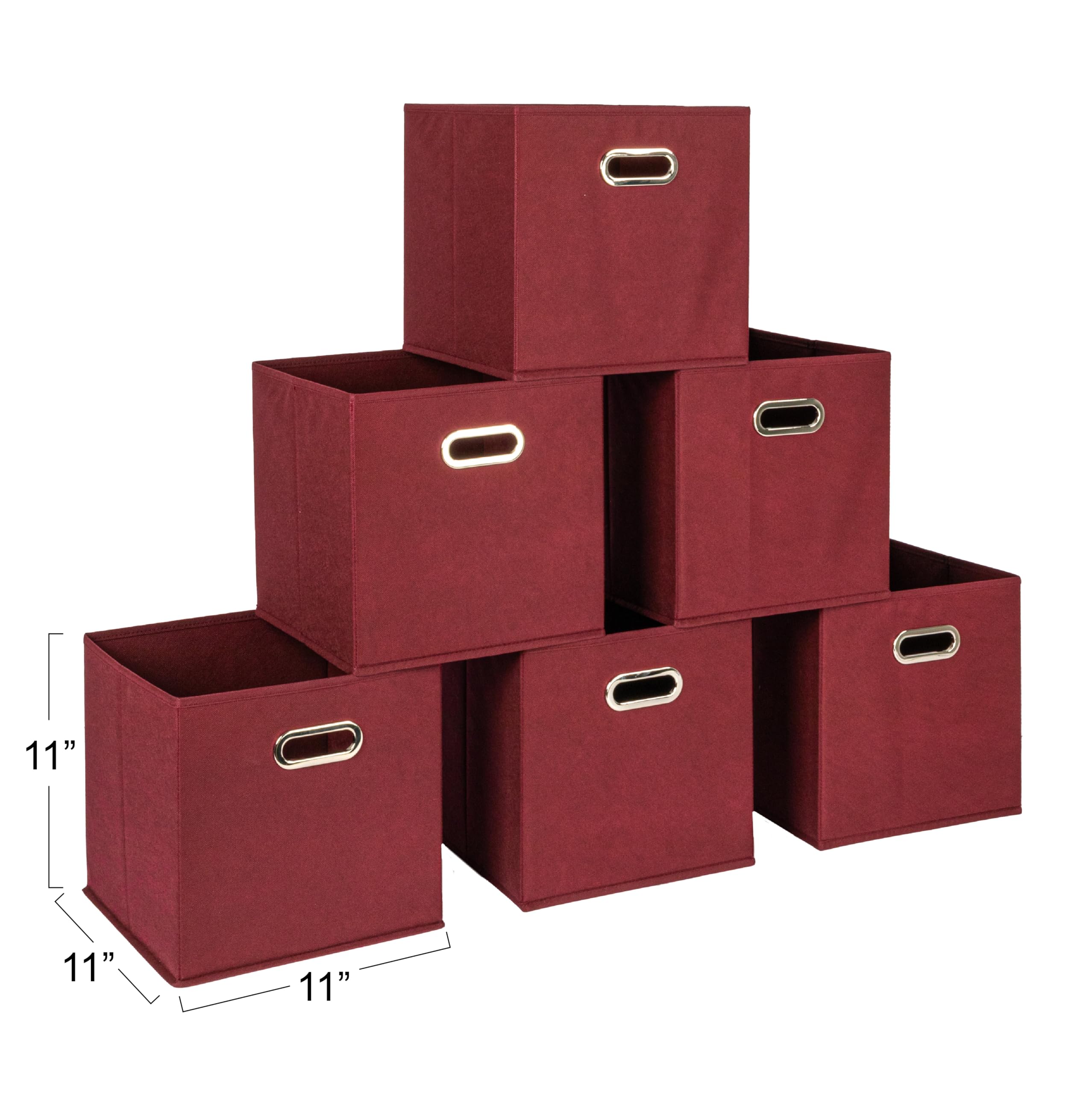 Household Essentials Square Storage Bin, Burgundy