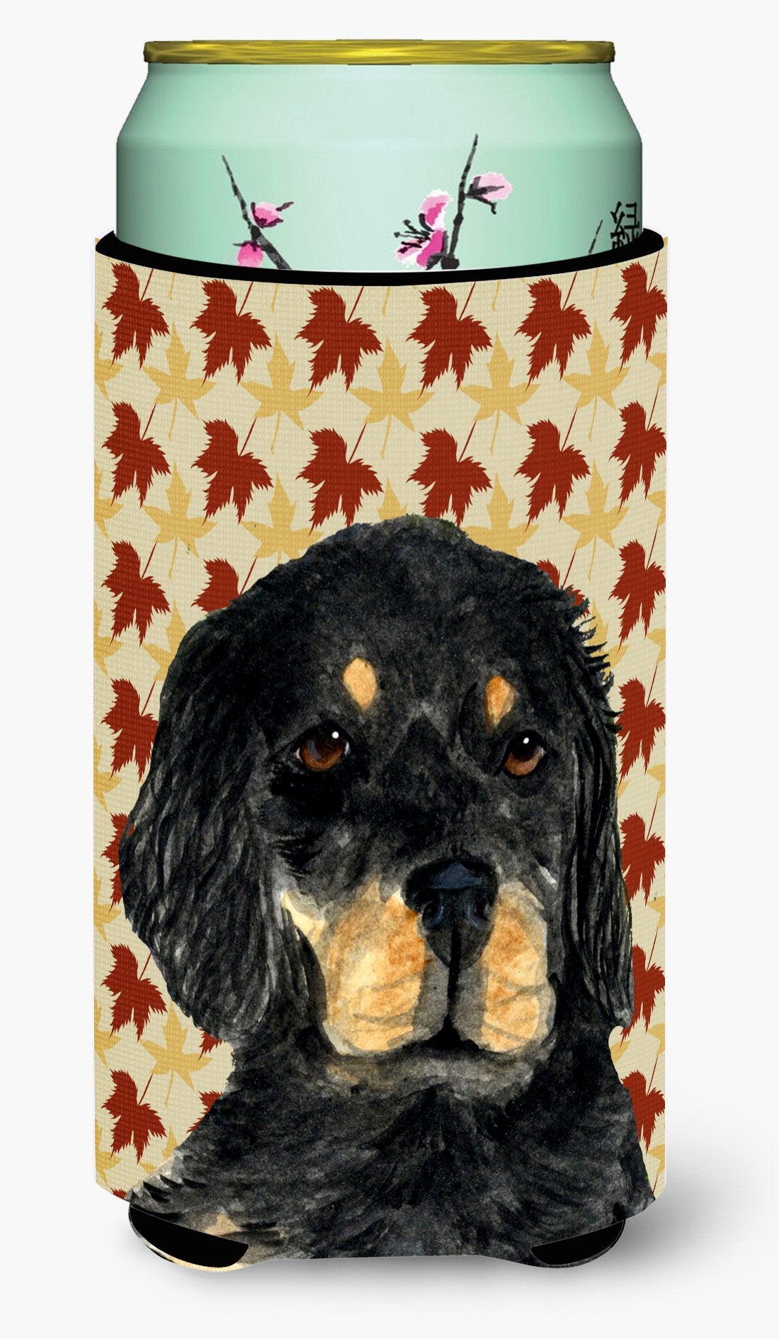 Gordon Setter Fall Leaves Portrait  Tall Boy Beverage Insulator Beverage Insulator Hugger