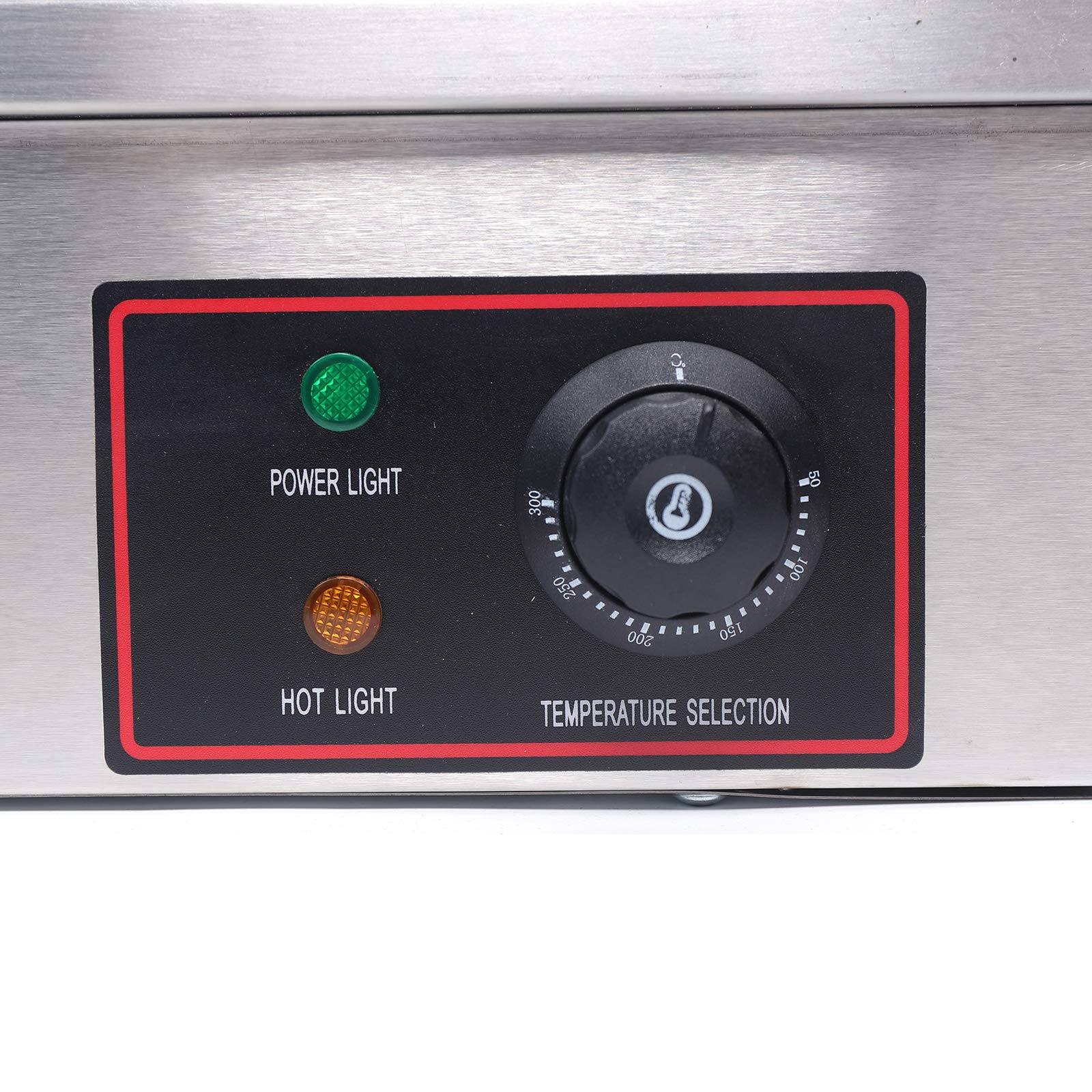 Snkourin Stainless Steel Electric Grill, 22-Inch Flat Top Grill Commercial Electric Griddles, Adjustable Temperature Control 122