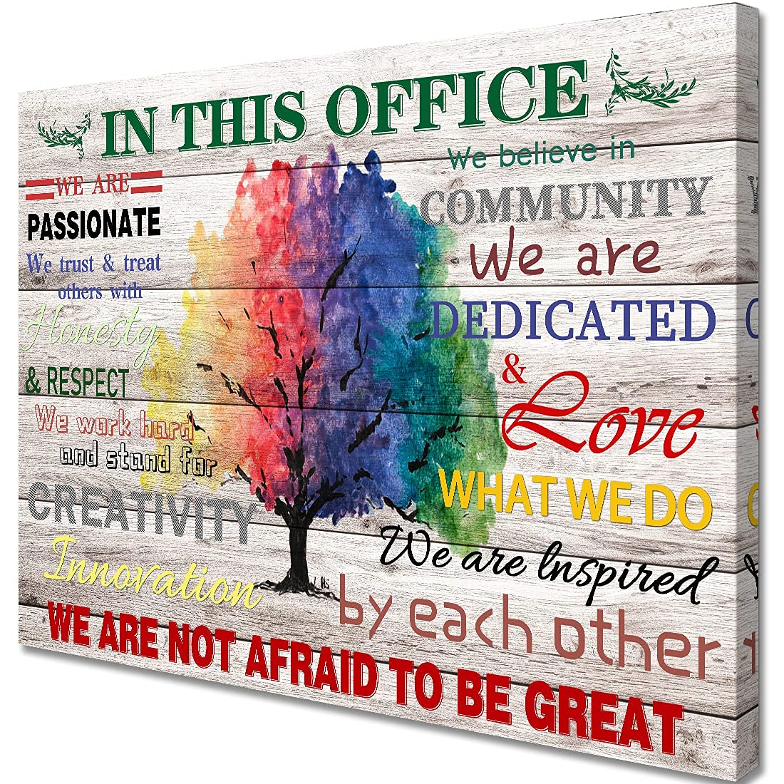 Motivational Wall Decor Art In This Office Watercolor Tree Painting Wonderful Canvas Painting Inspirational Quotes Wall Art For