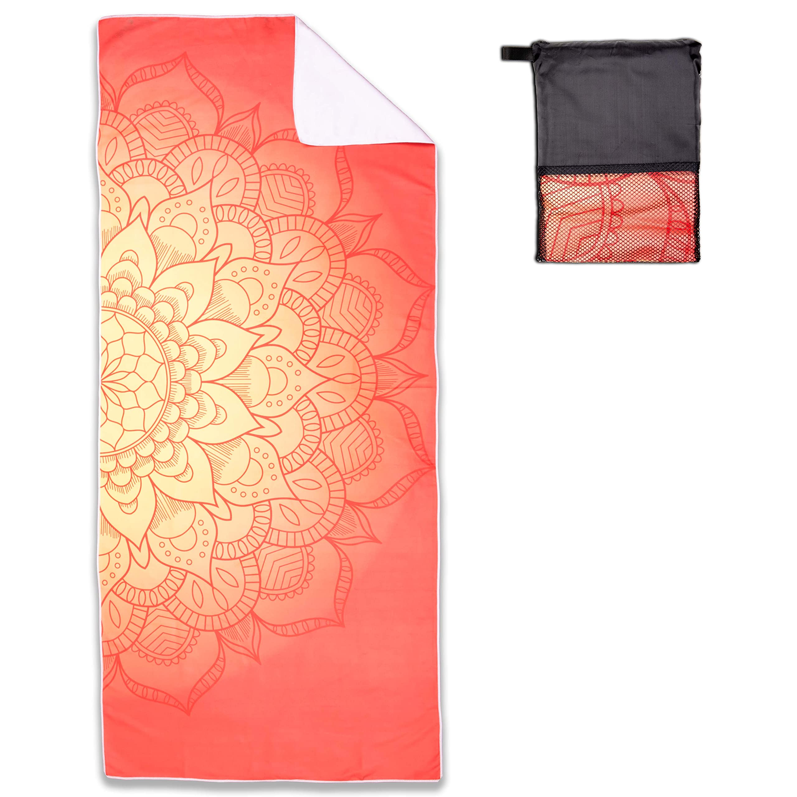 Arkwright Mandala Microfiber Beach Towels - Lightweight And Quick Dry Oversized Pool Towel, Perfect For Hotel, Spa, Hot Tub, Bat