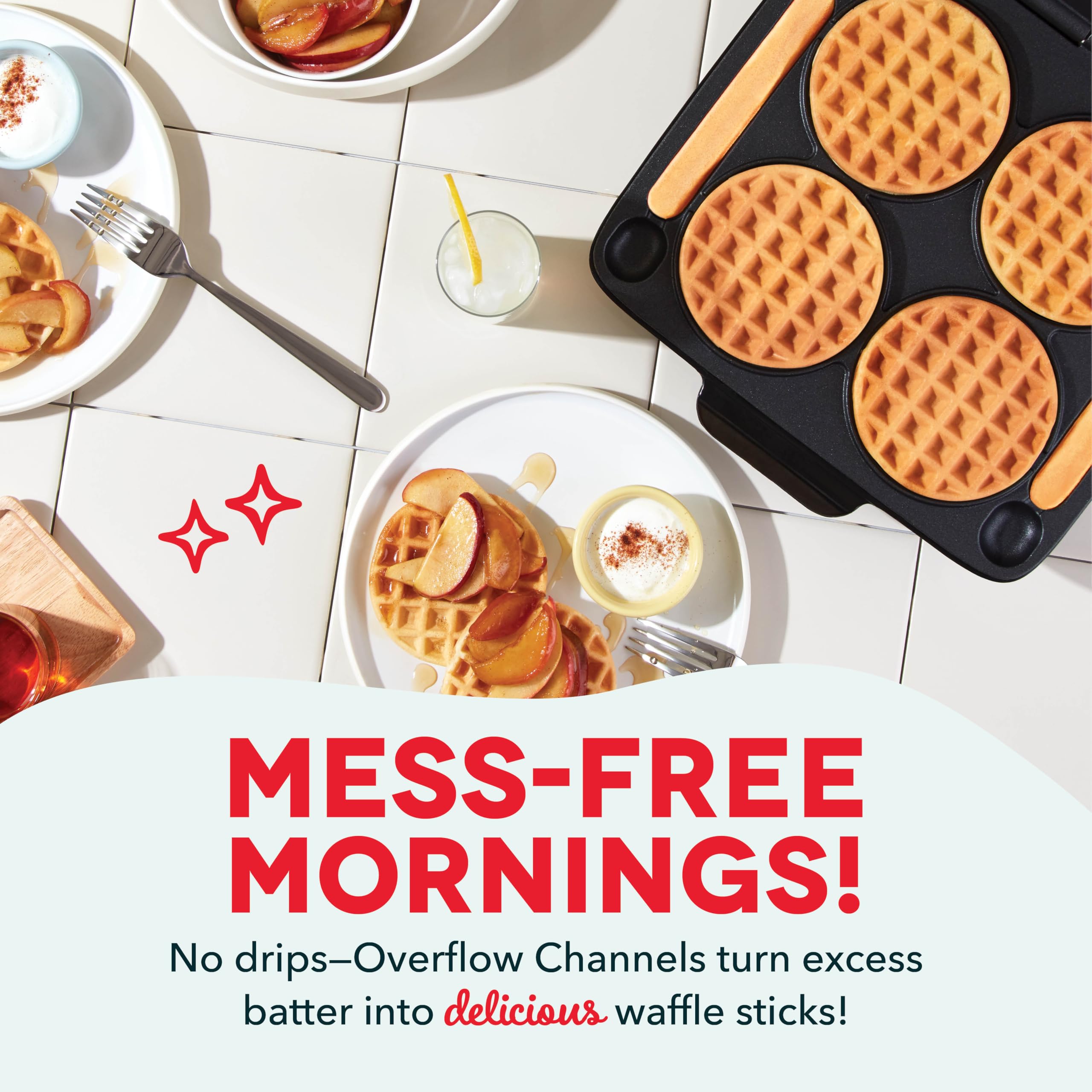 Dash Multi Mini Waffle Maker: Four Mini Waffles, Perfect For Families And Individuals, 4 Inch Dual Non-Stick Surfaces With Quick