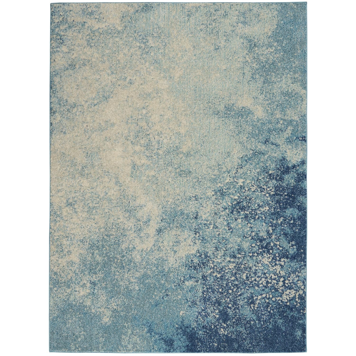 Nourison Passion Navy/Light Blue 39 x 59 Area-Rug, Modern, Abstract, Easy-Cleaning, Non Shedding, Bed Room, Living Room, D