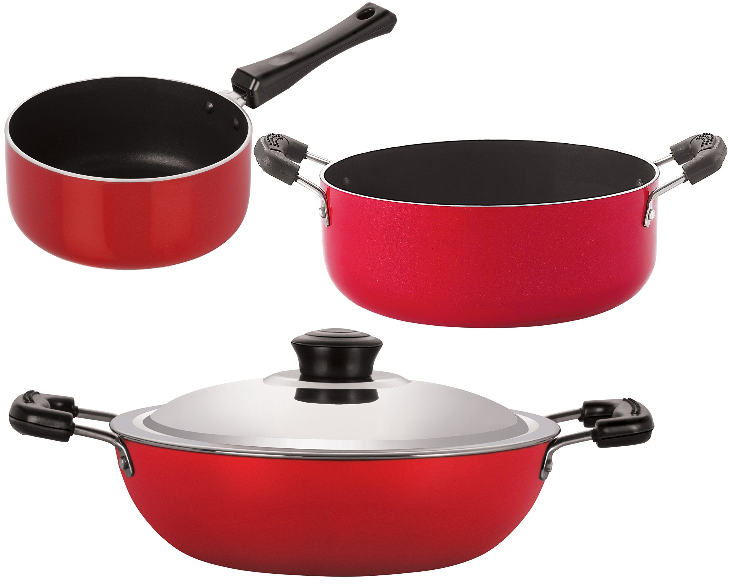 Nirlon NonStick Aluminium Scratch Resistance Pots And Pans Set
