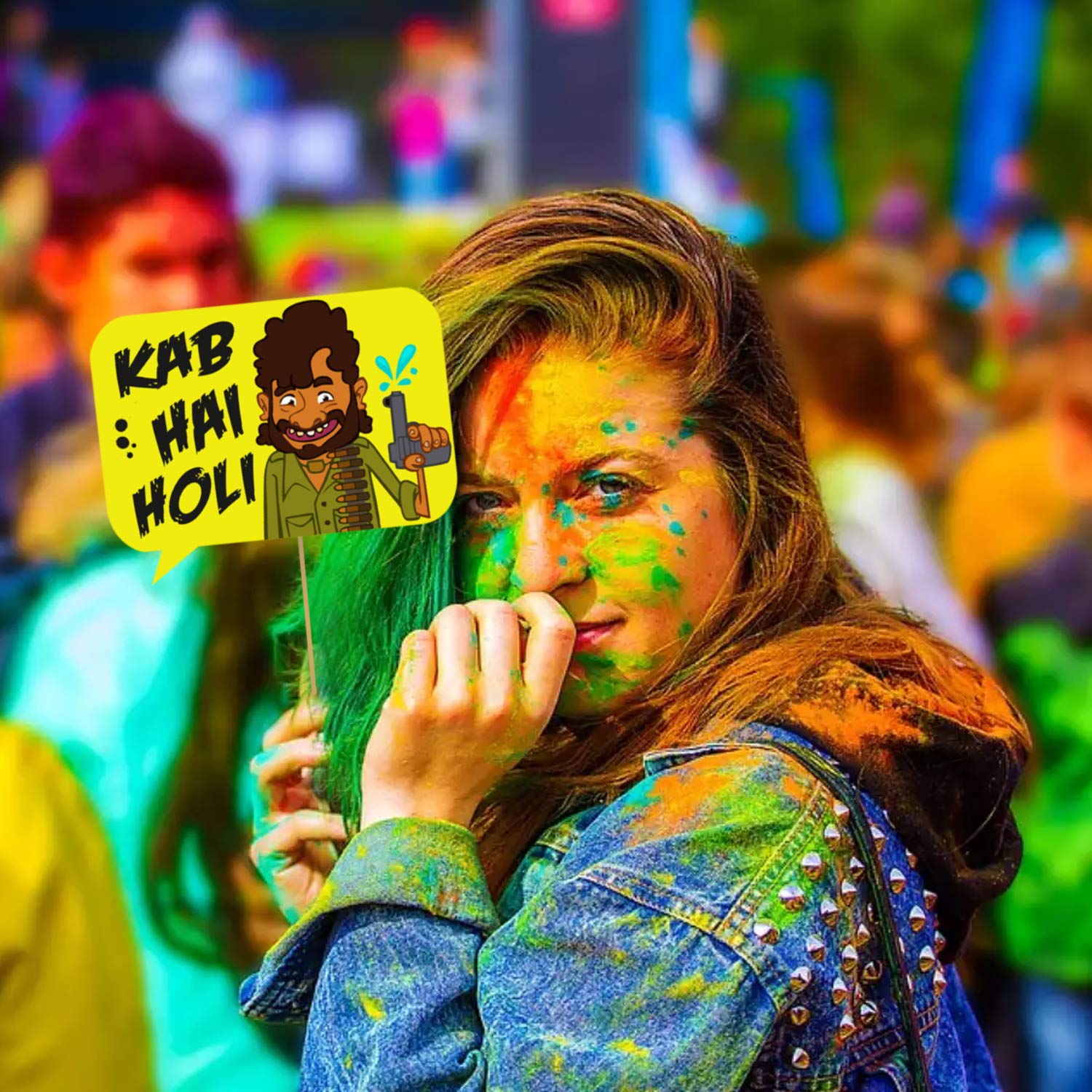 Zyozique 20 Pcs Holi Photo Booth Props/Holi Props for Photoshoot/Happy Holi Paper Banner/Happy Holi Decoration for Holi Festival