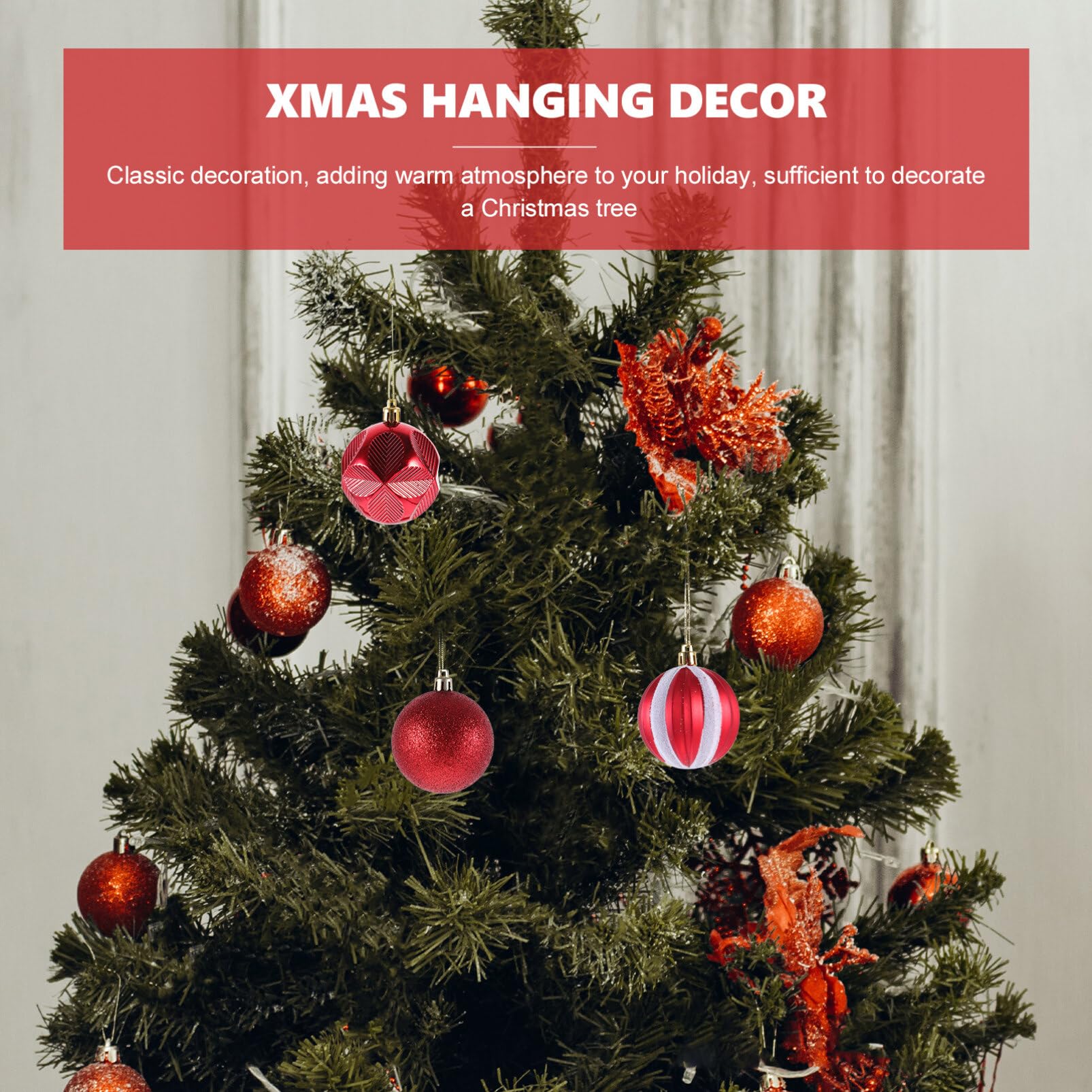 HOMSFOU 12pcs Xmas Hanging Decor Shatterproof Christmas Tree Ornaments with Vibrant Colors for Holiday Party Decorations Compact